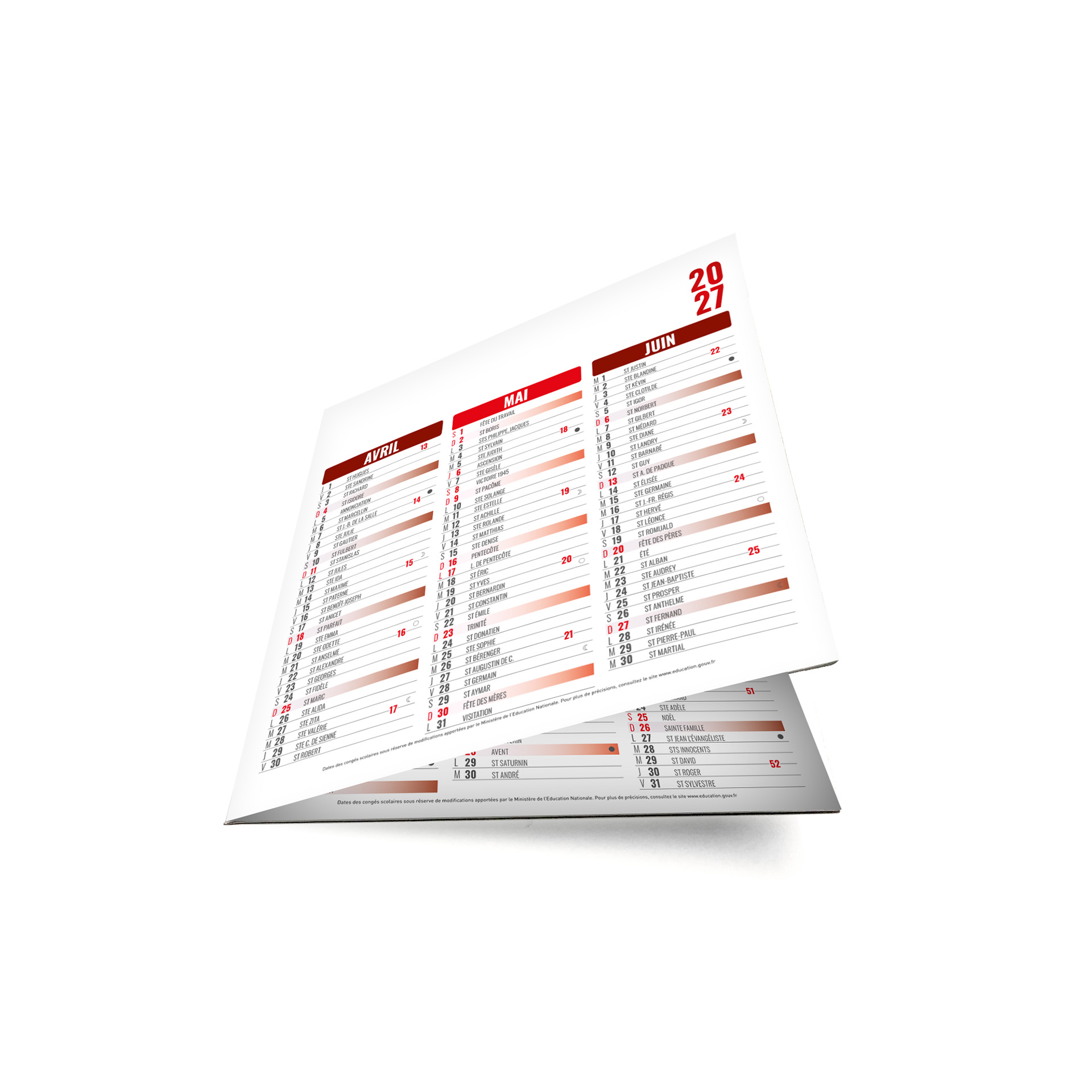 Origami carré 2027 – Calendrier avec logo - vue 4