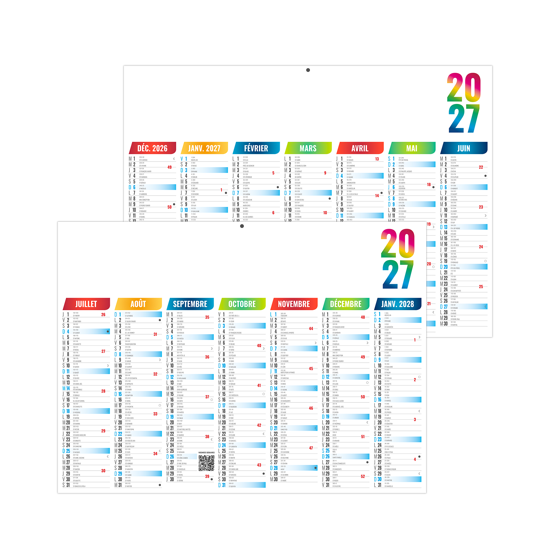 Arlequin 2027 – Calendrier avec logo - vue 1