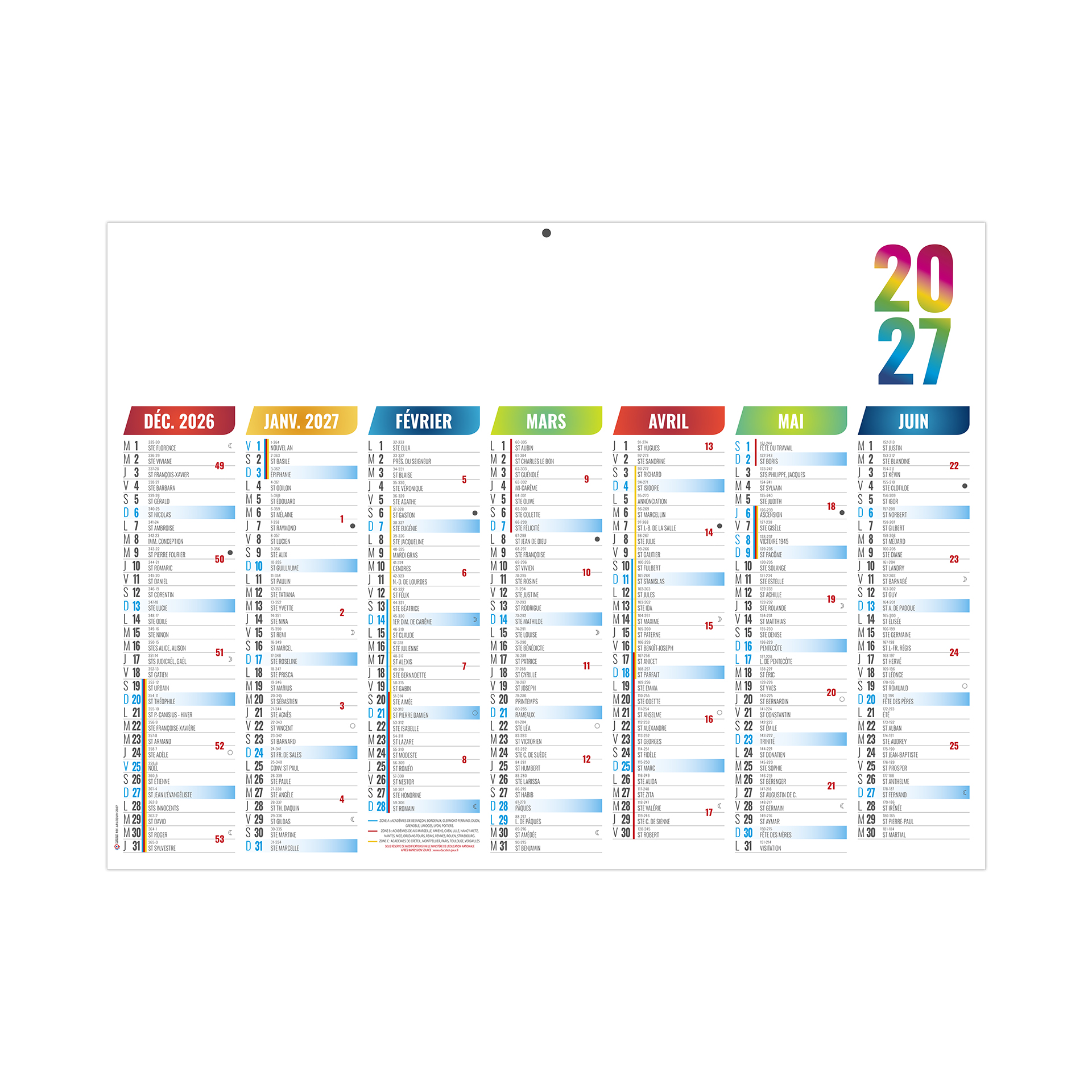 Arlequin 2027 – Calendrier avec logo - vue 2
