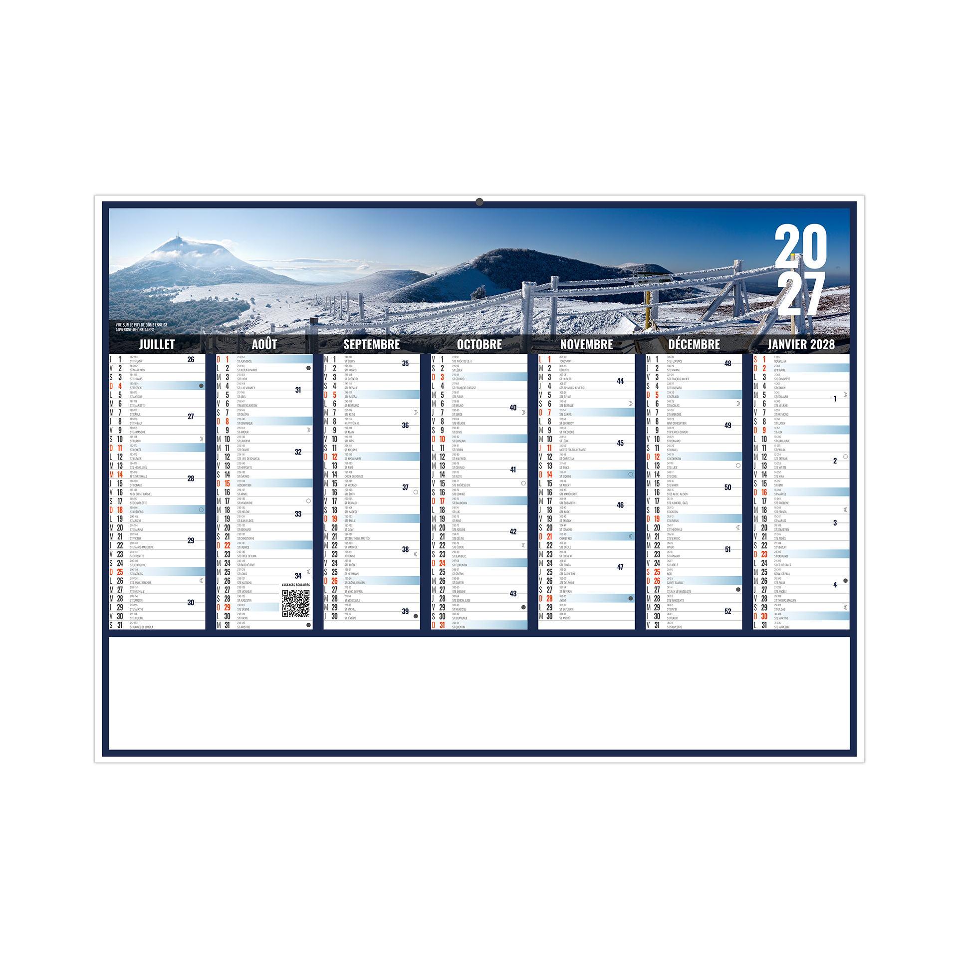 Liberté auvergne-rhône-alpes 2027 – Calendrier avec logo - vue 3