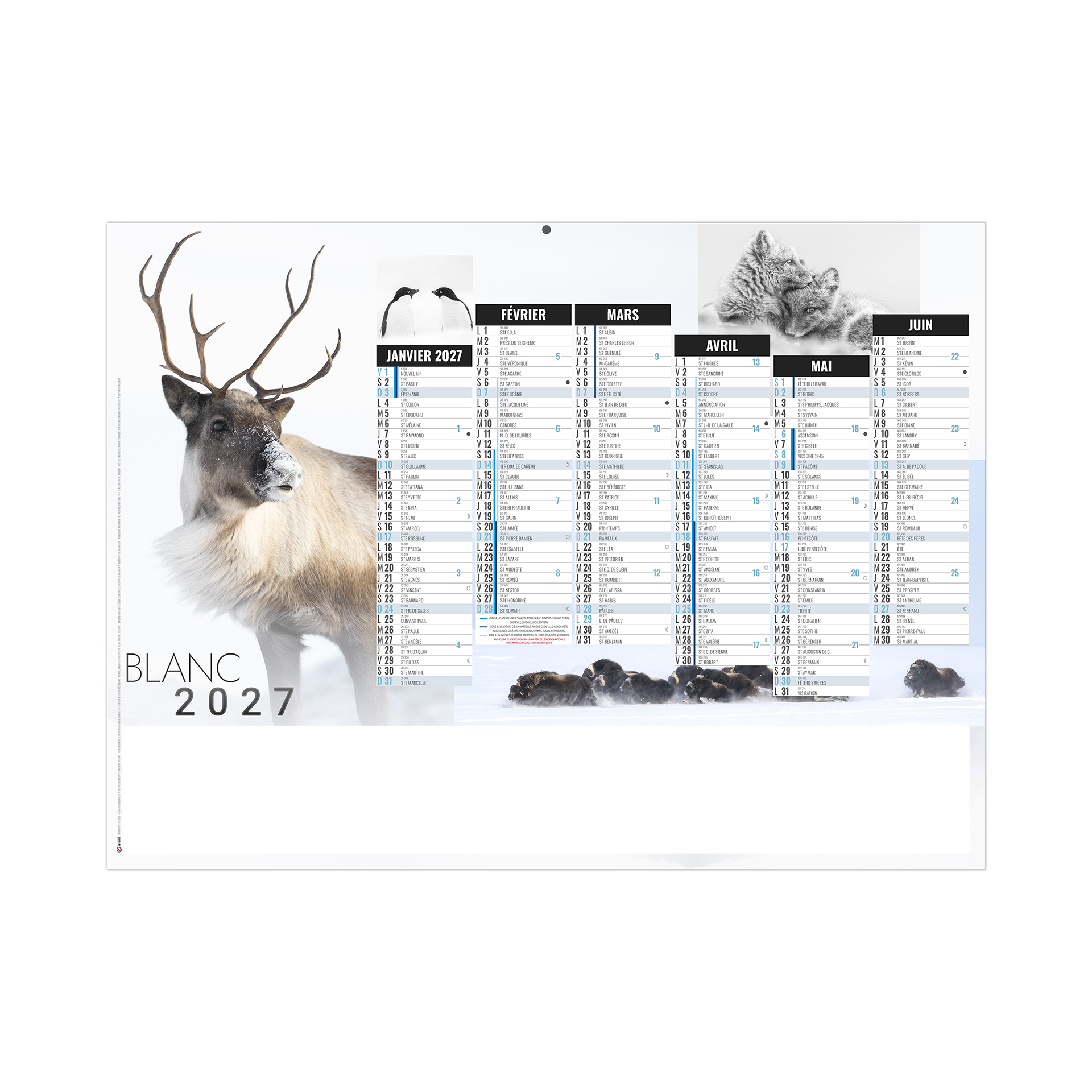 Blanc 2027 – Calendrier avec logo - vue 2