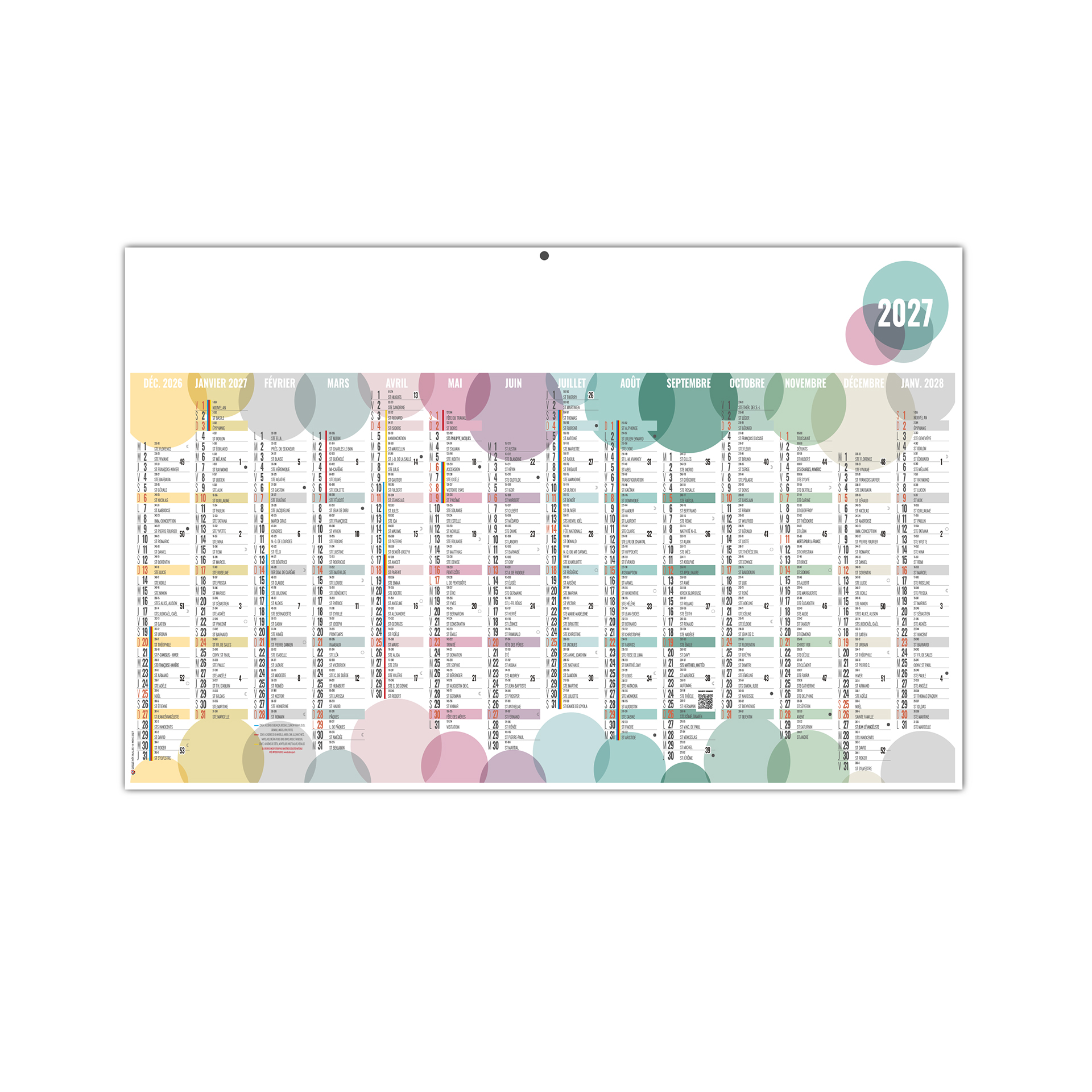 Bulles 2027 – Calendrier avec logo - vue 2
