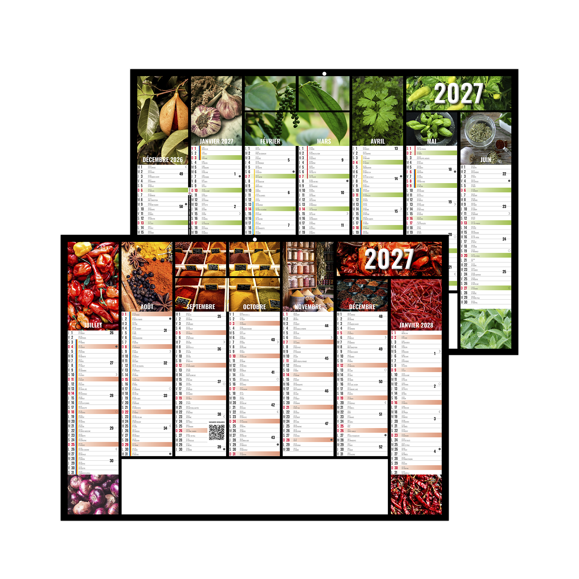 Caméléon 2027 – Calendrier avec logo - vue 1