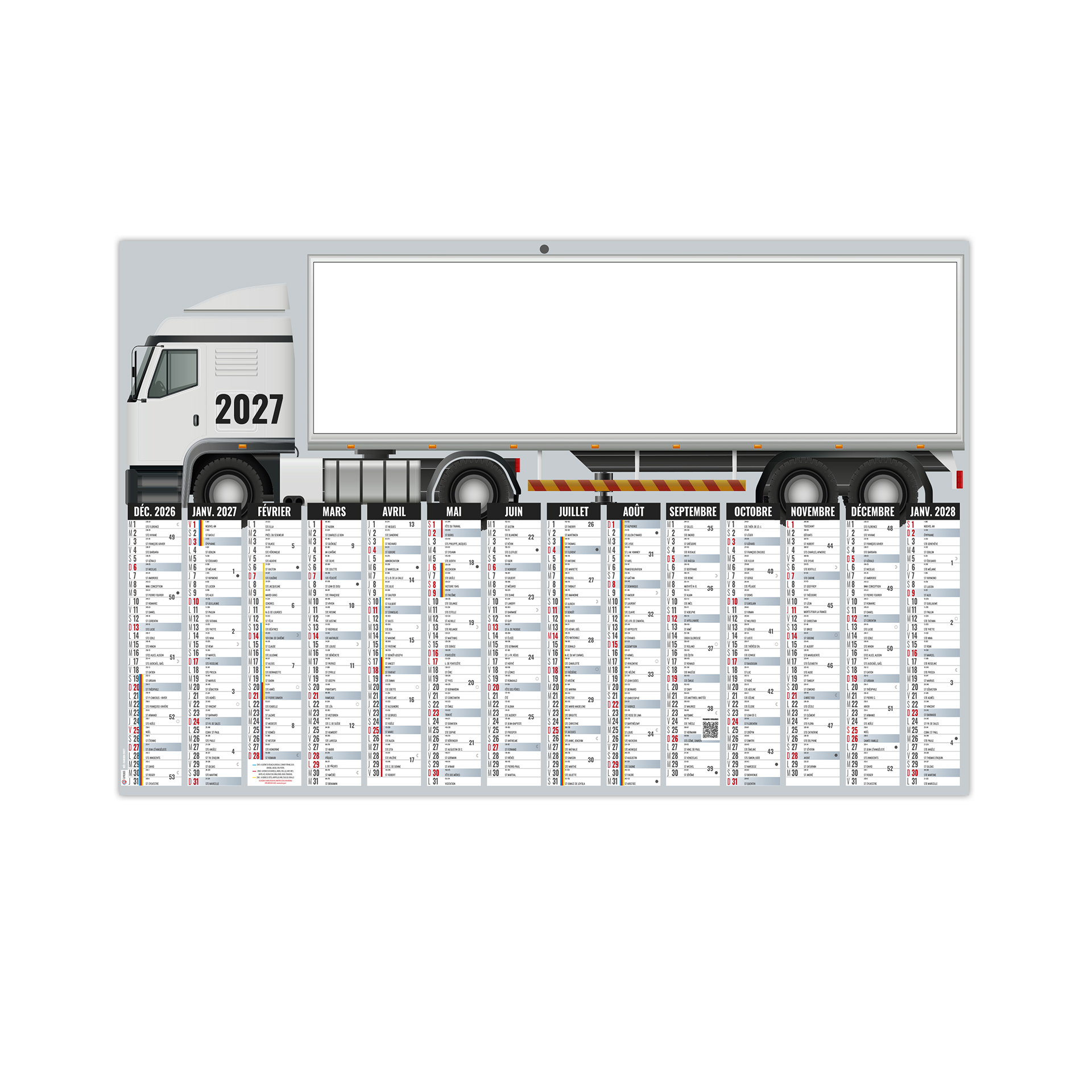 Camion 2027 – Calendrier avec logo - vue 2