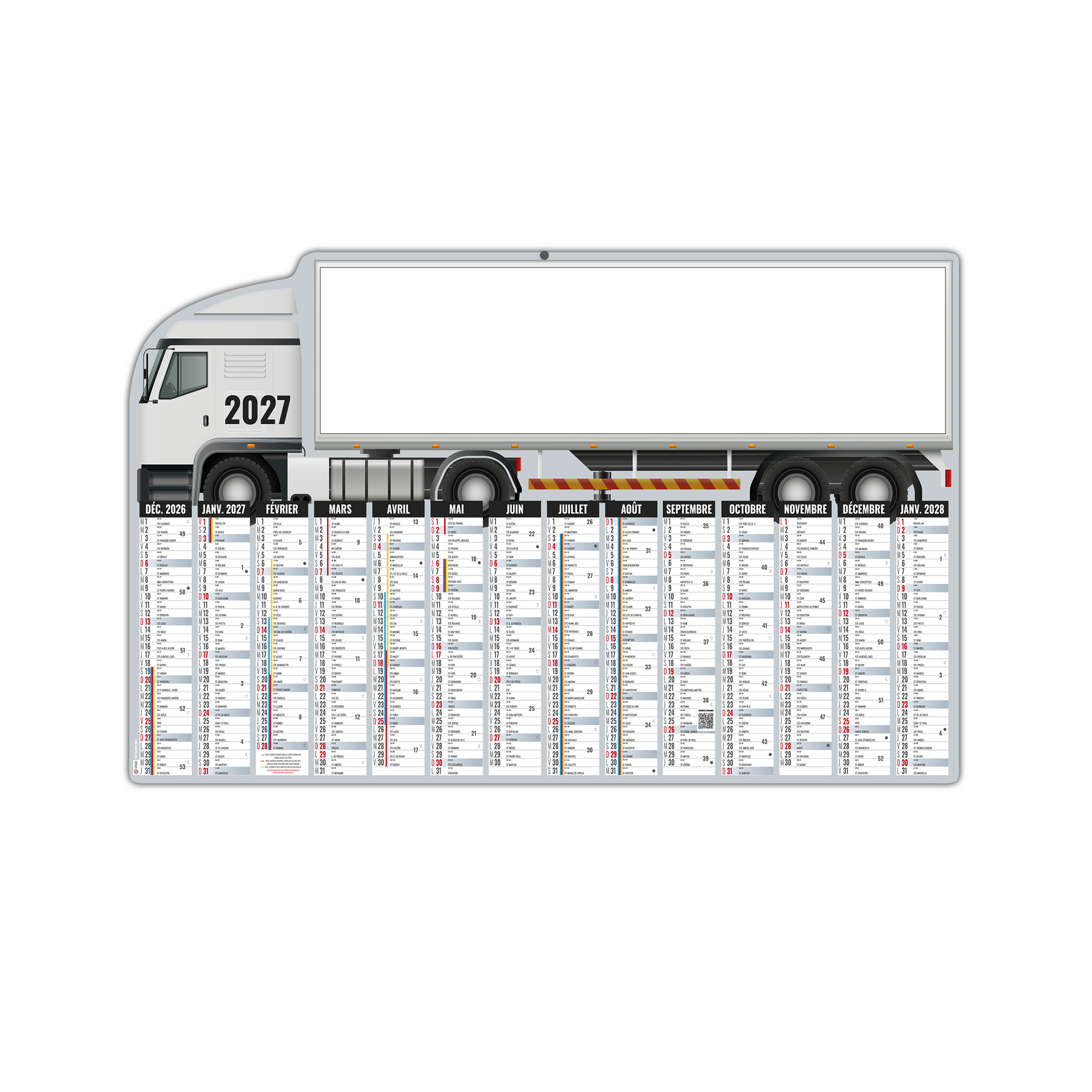 Camion 2027 – Calendrier avec logo - vue 1
