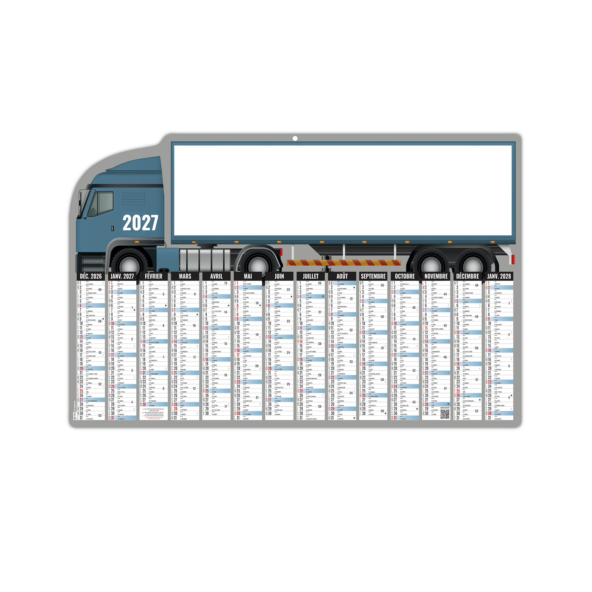 Camion 2027 – Calendrier avec logo - vue 3
