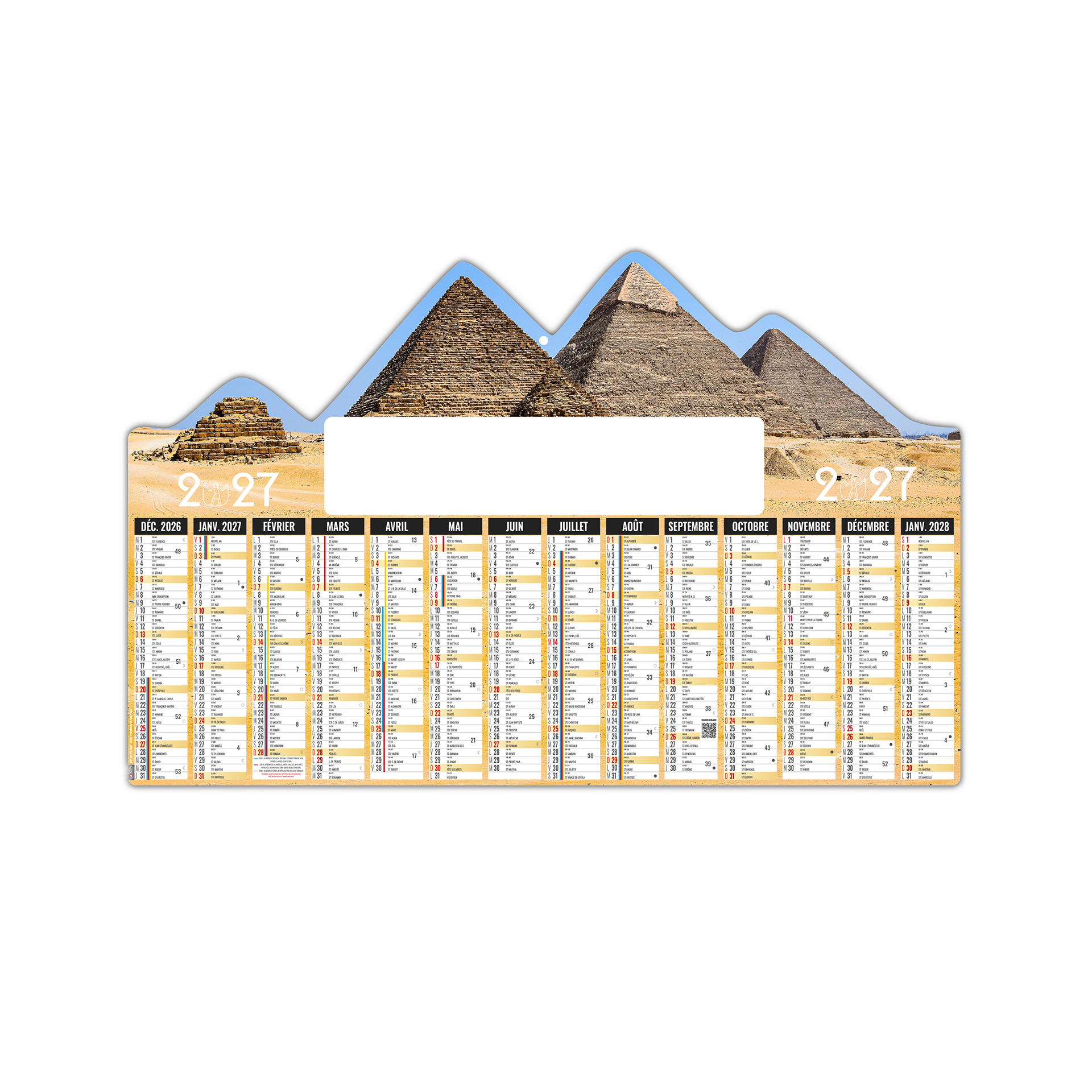 Pyramides 2027 – Calendrier avec logo - vue 1