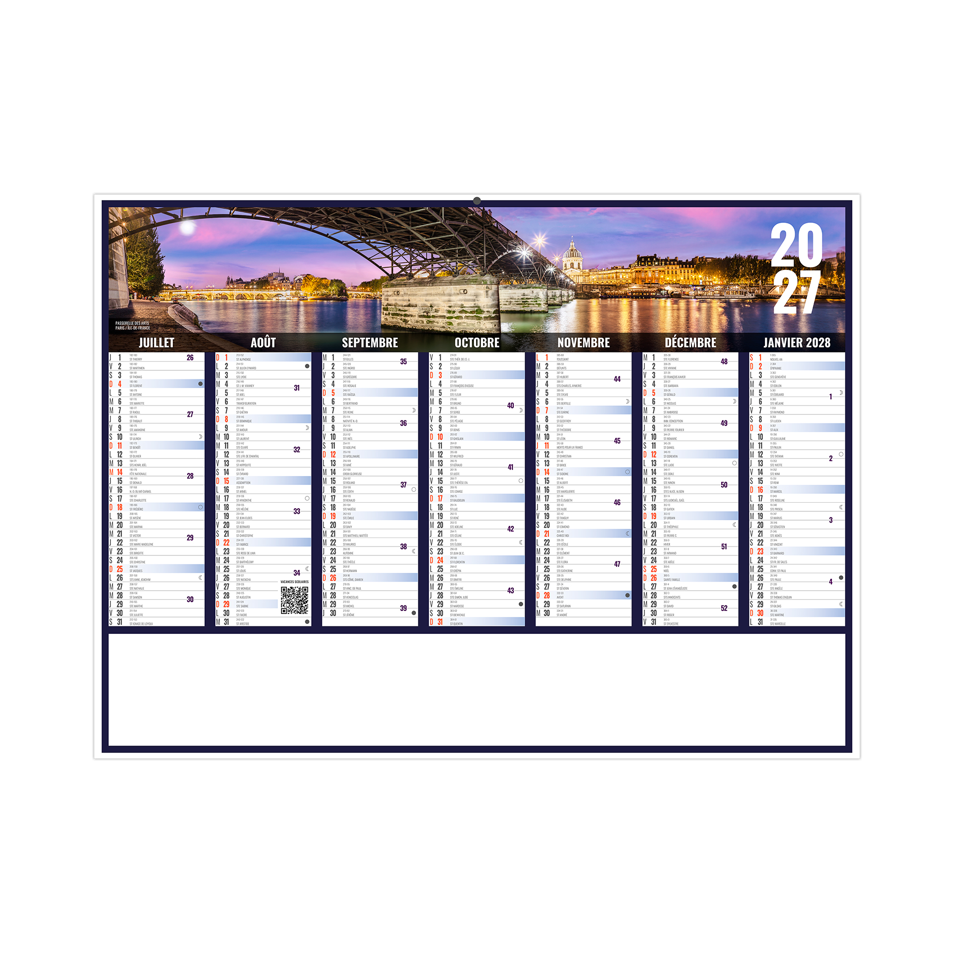 Liberté île-de-france 2027 – Calendrier avec logo - vue 3