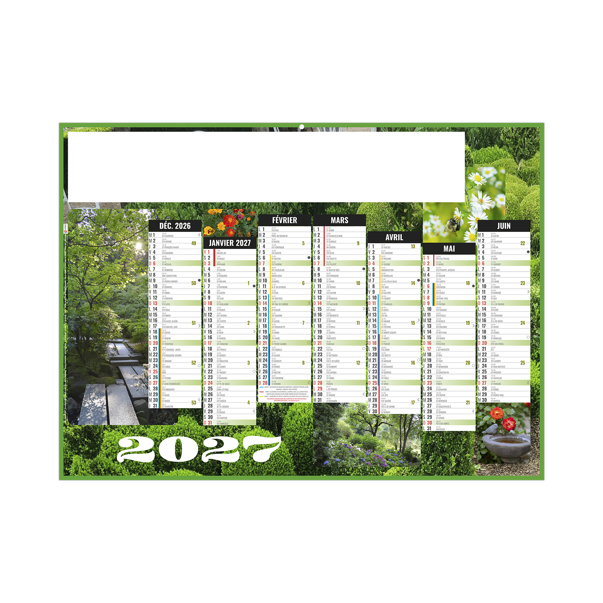Jardins 2027 – Calendrier avec logo - vue 2
