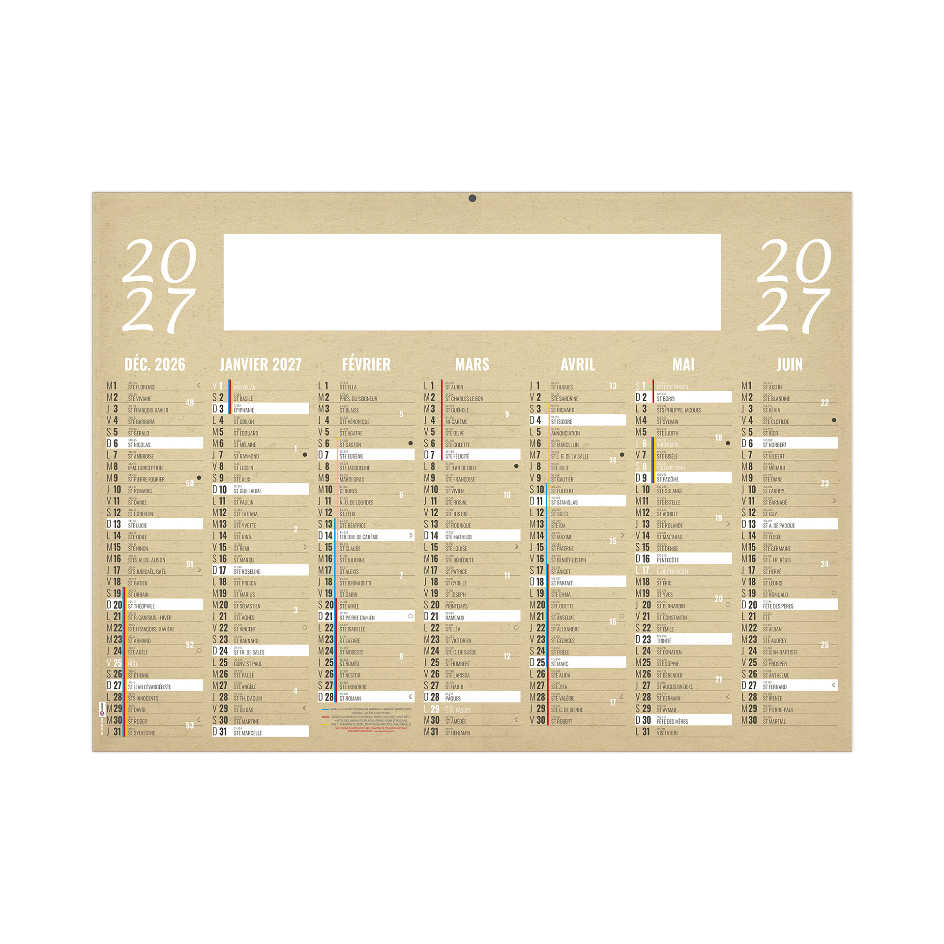 Kraft 2027 – Calendrier avec logo - vue 2