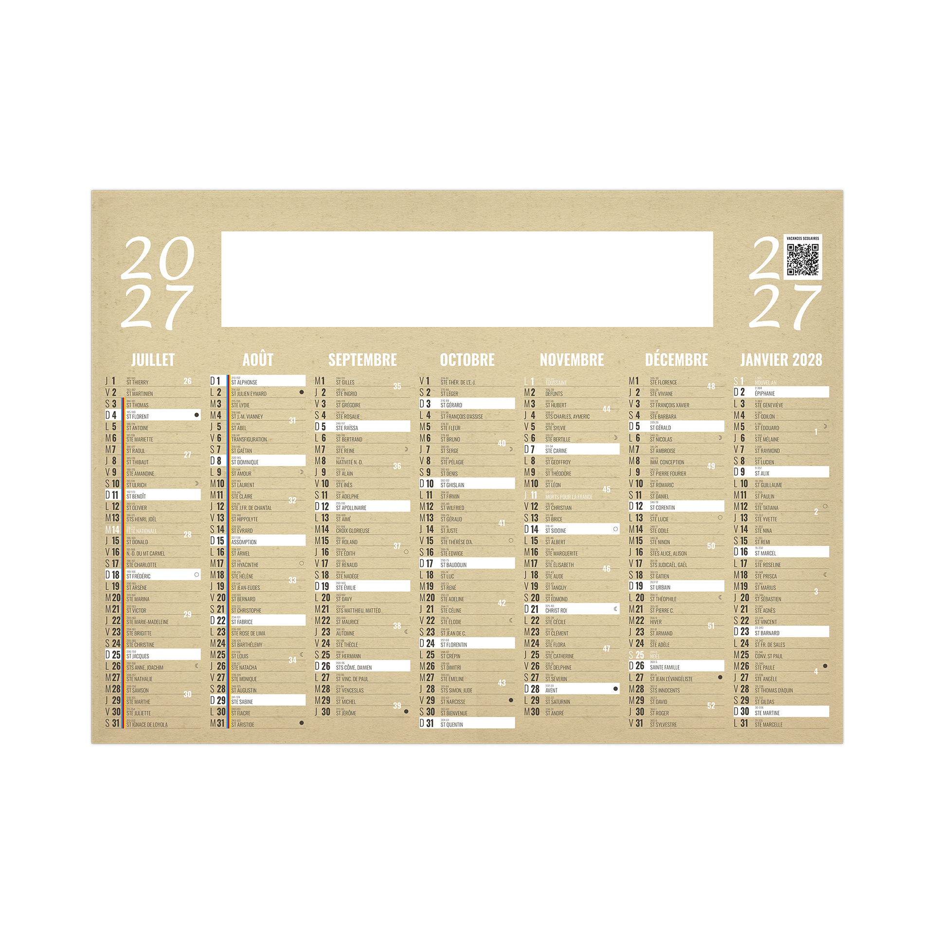 Kraft 2027 – Calendrier avec logo - vue 3