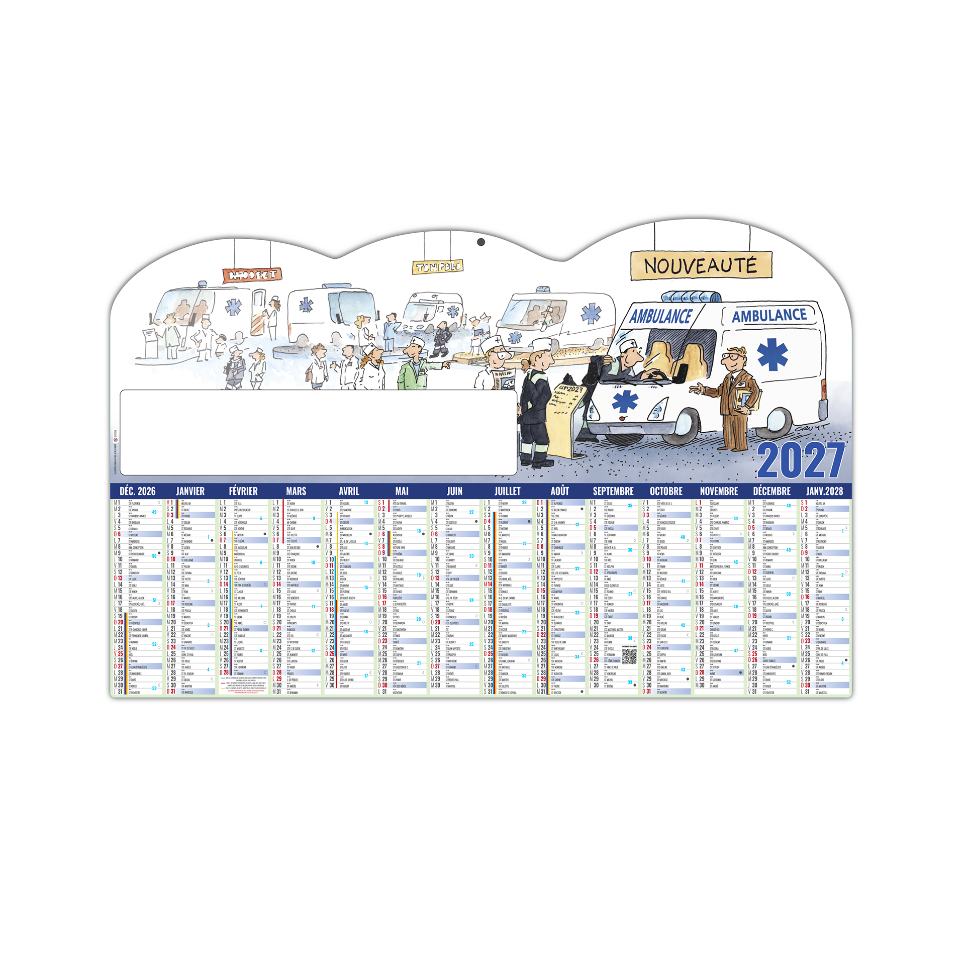 L'ambulancier 2027 – Calendrier avec logo - vue 1