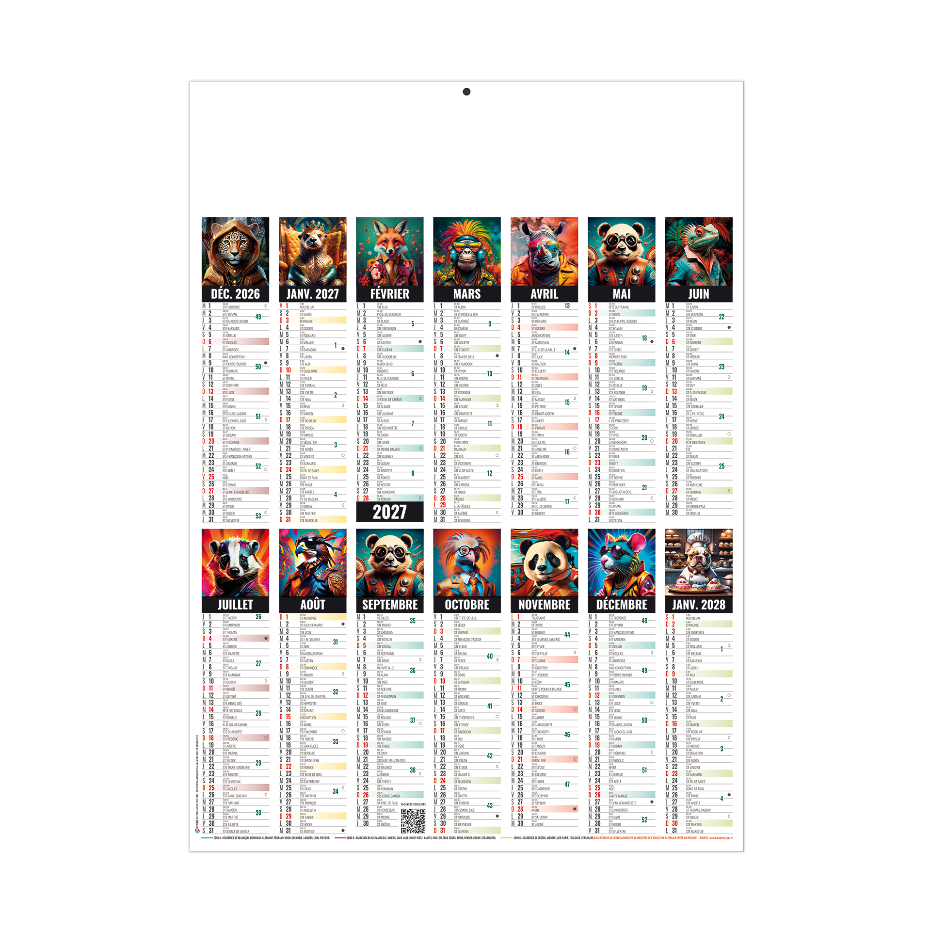 Marianne pop 2027 – Calendrier avec logo - vue 1