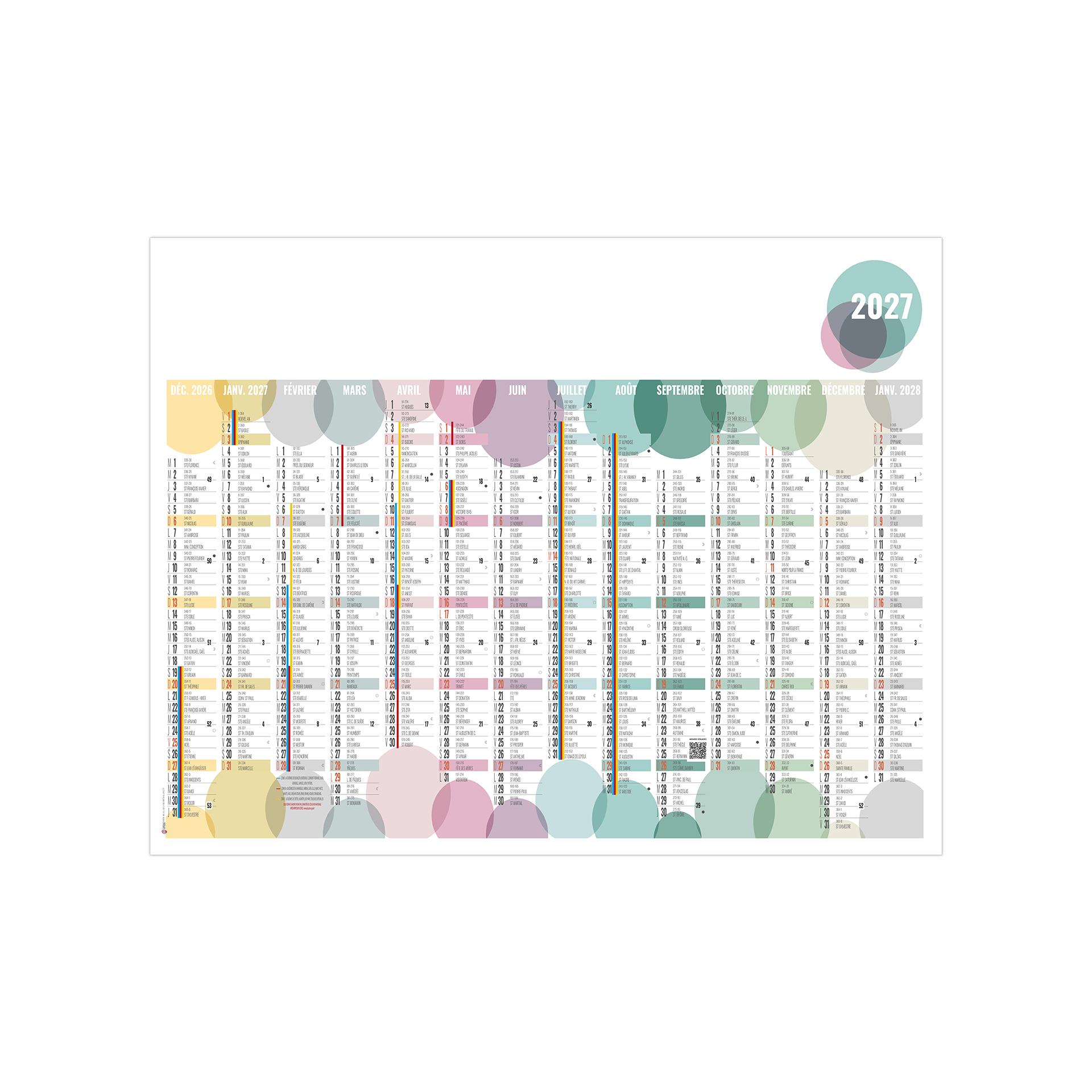 Bulles 2027 – Calendrier avec logo - vue 3