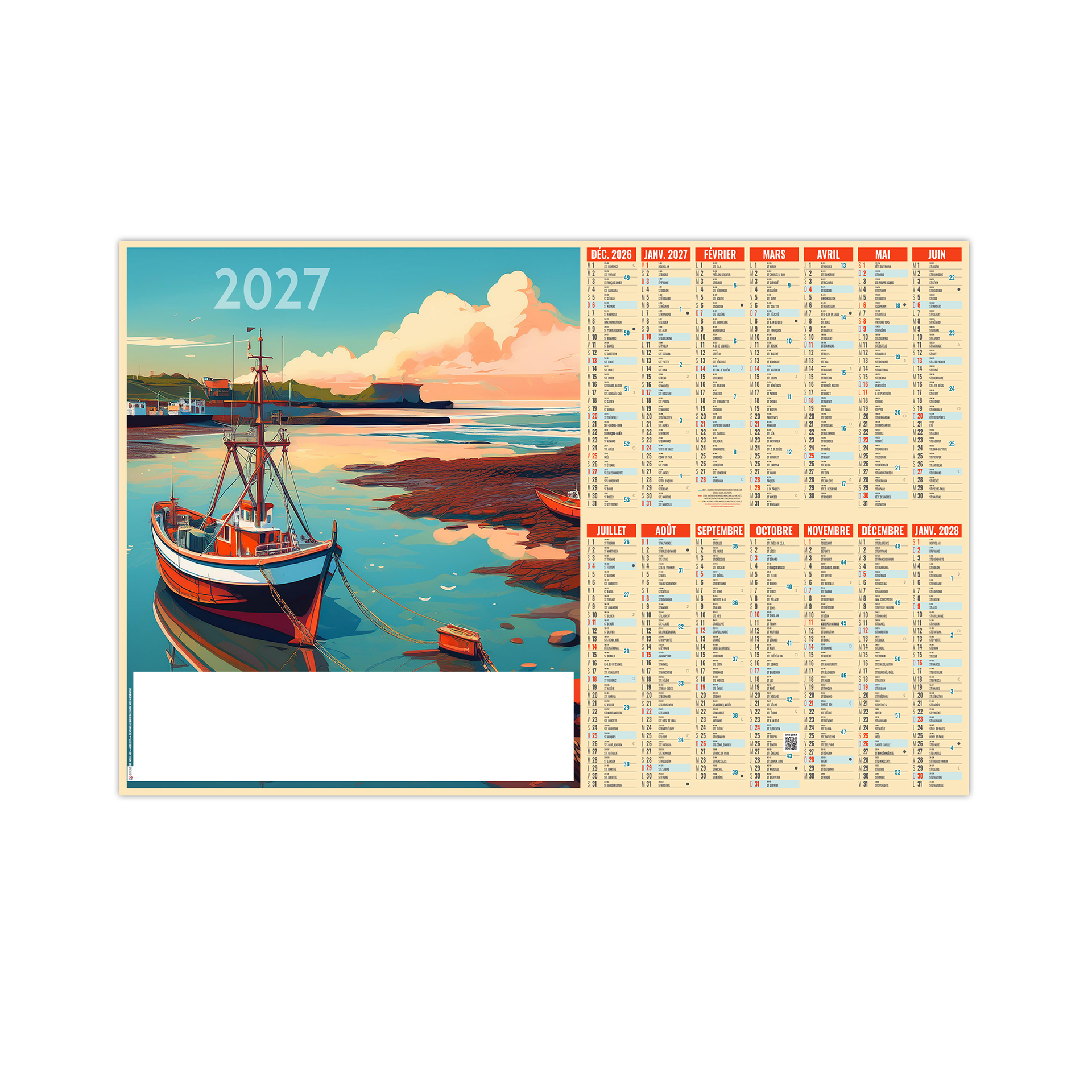 Mouillage 2027 – Calendrier avec logo - vue 1