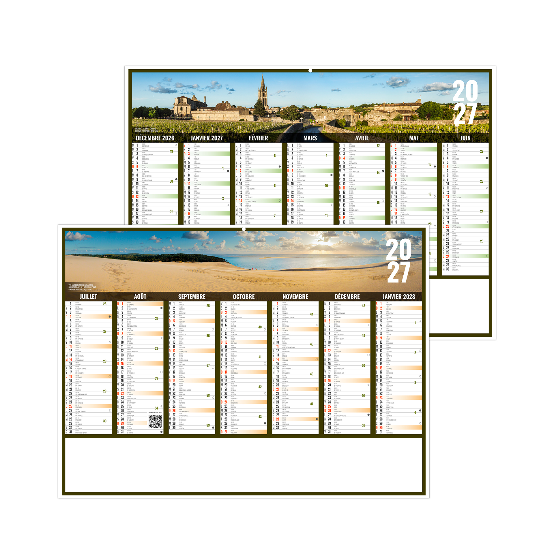 Liberté nouvelle aquitaine 2027 – Calendrier avec logo