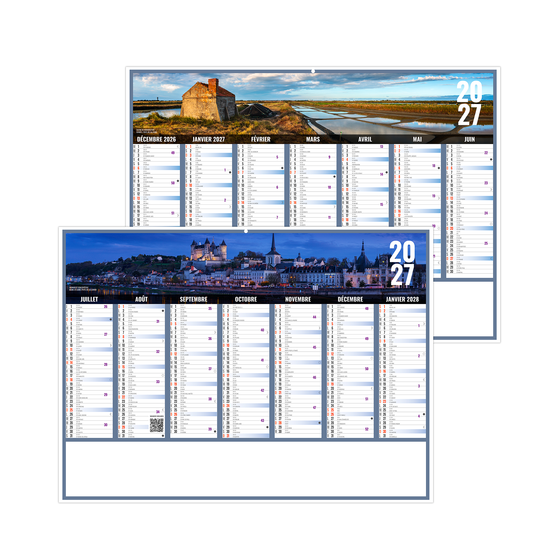 Liberté pays-de-loire 2027 – Calendrier avec logo - vue 1