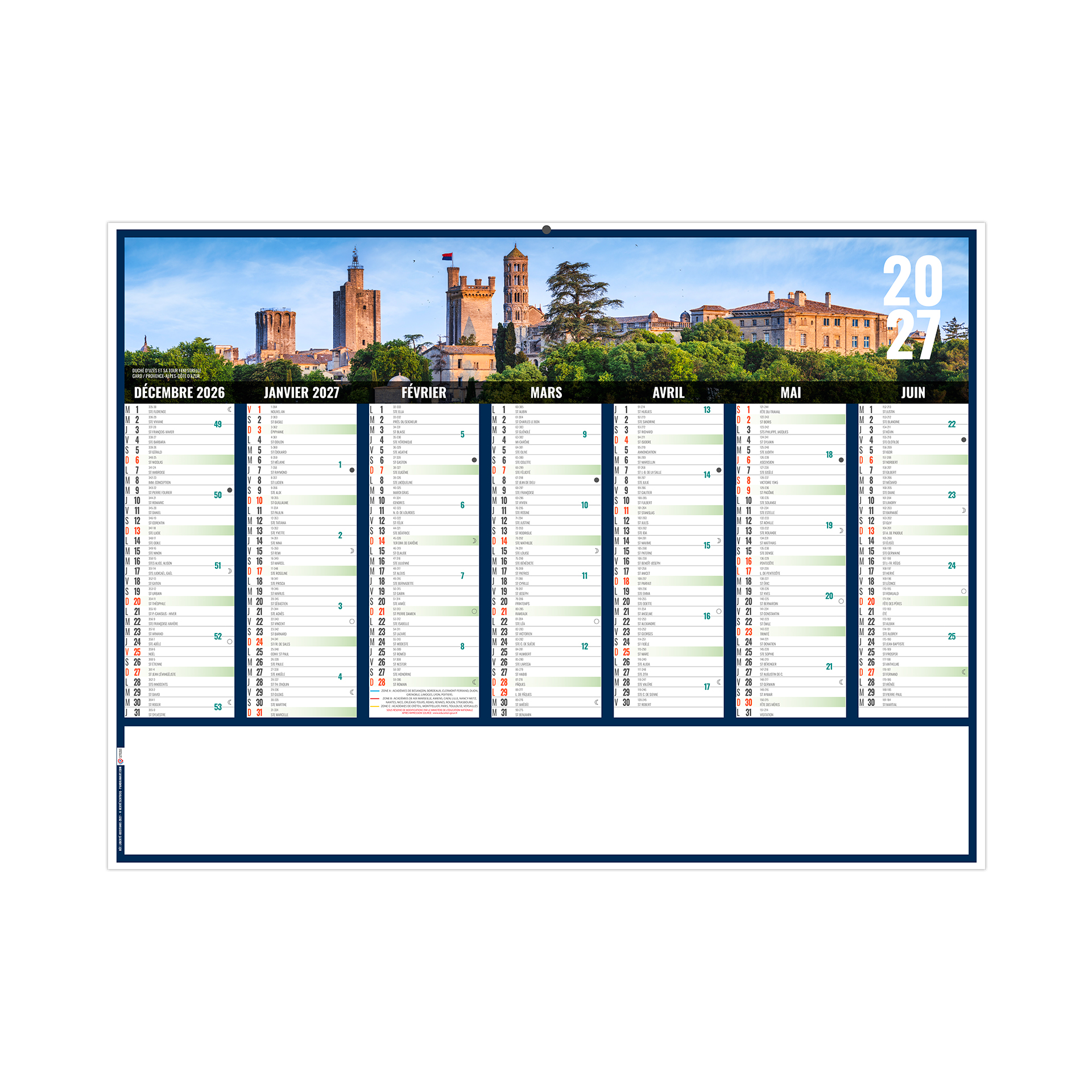 Liberté paca 2027 – Calendrier avec logo - vue 2