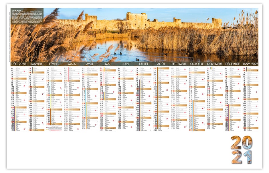 Calendrier Bancaire Publicitaire 2021 Photo Camargue calendrier courses camarguaises 2021