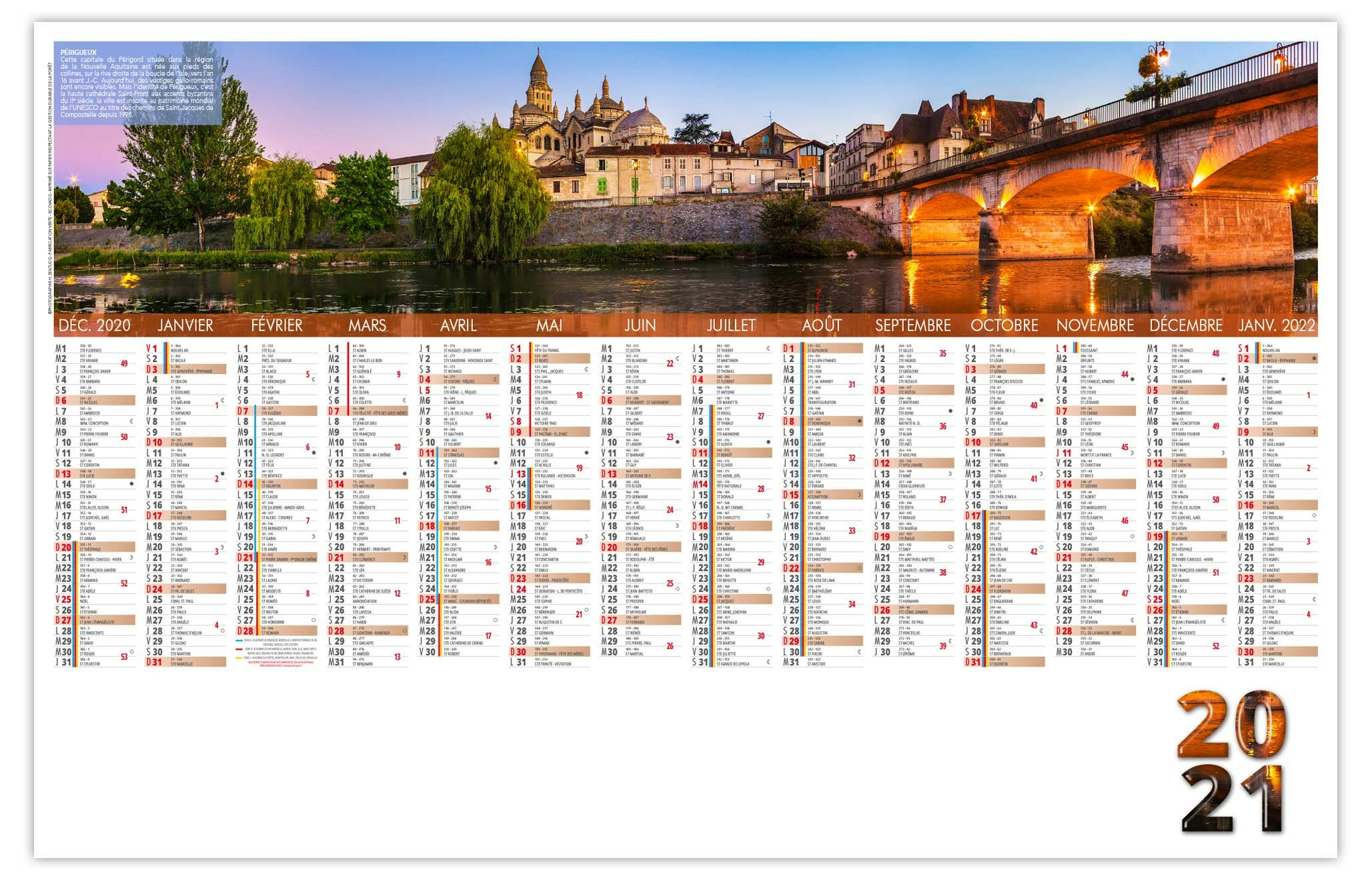 Calendrier Bancaire Publicitaire 2021 Photo Perigueux calendrier medievale 2021