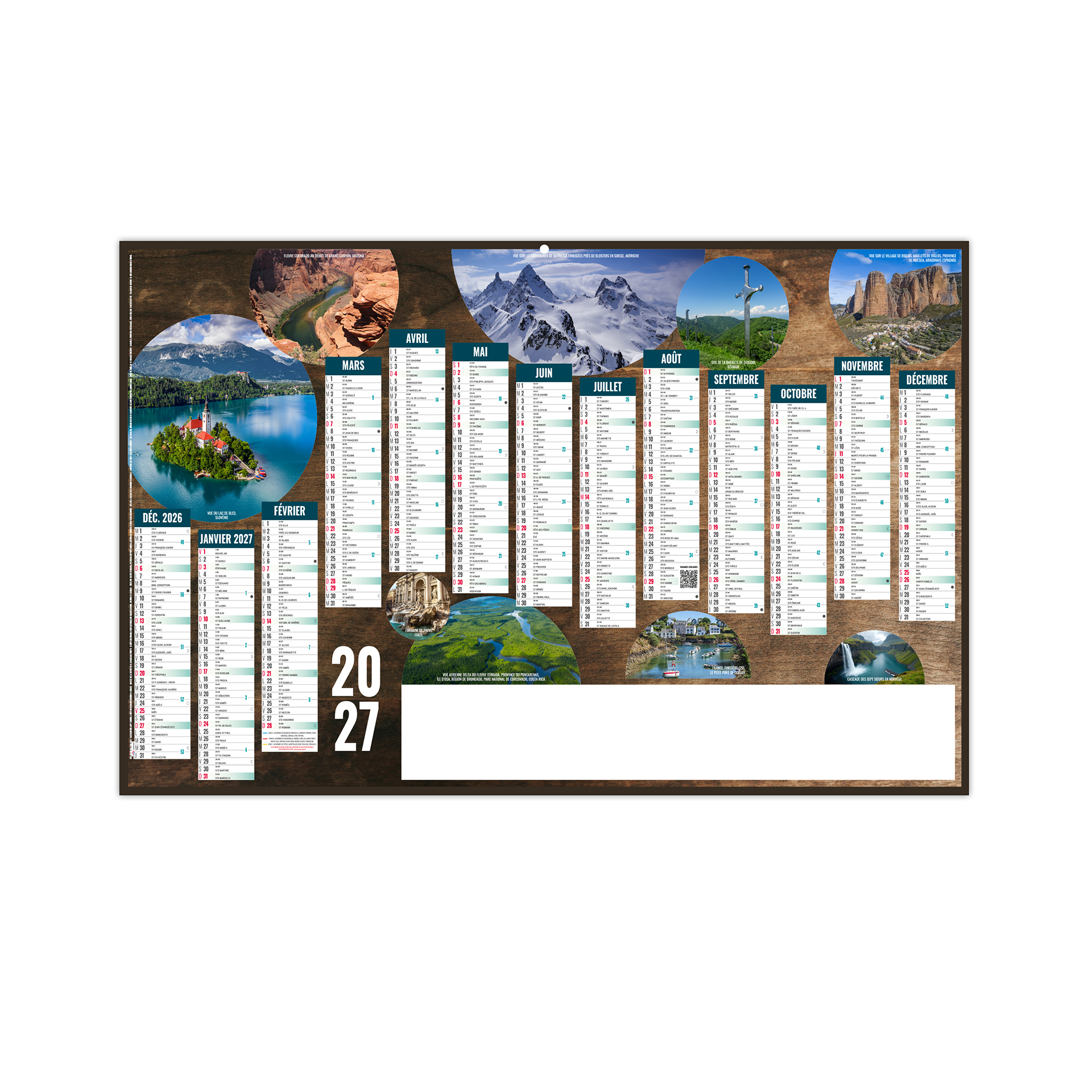 Voyage 2027 – Calendrier avec logo - vue 1