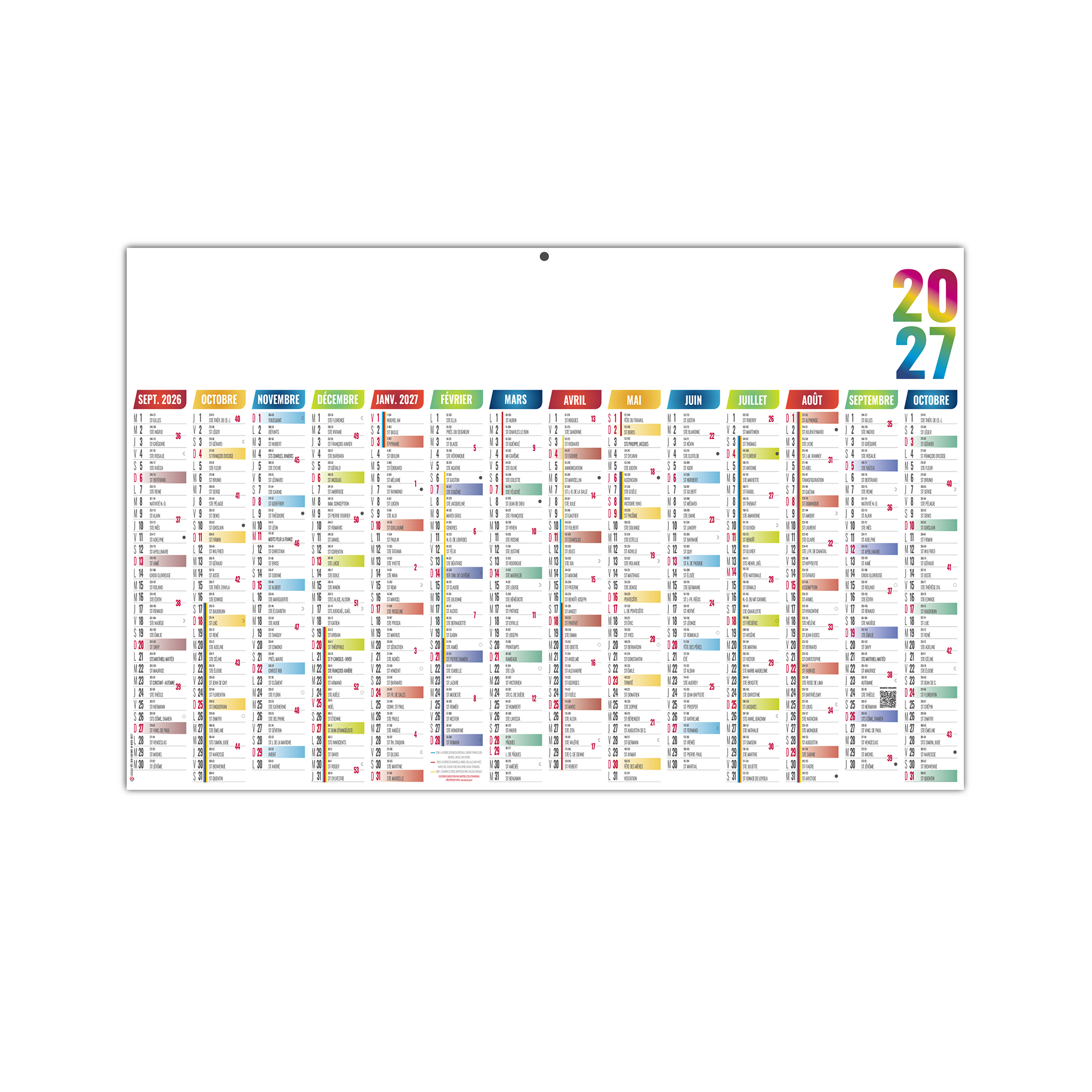 Scolaire casimir 2027 – Calendrier avec logo - vue 2