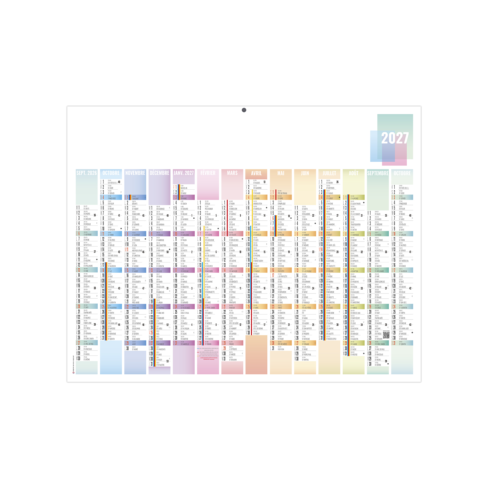 Scolaire pastel maxi 2027 – Article de coloriage personnalisé - vue 2