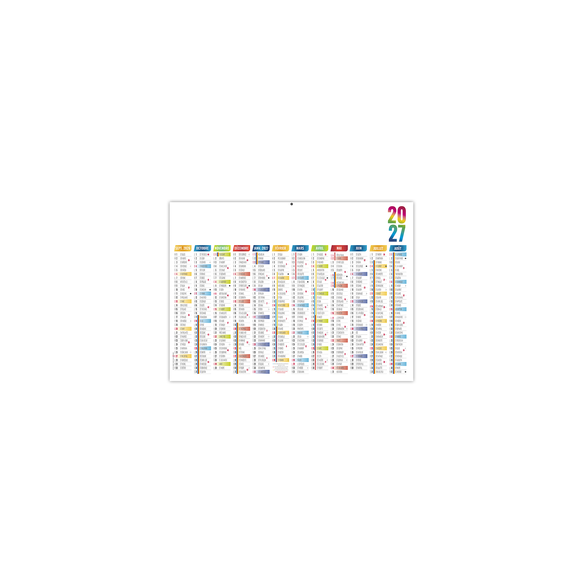 Scolaire casimir 2027 – Calendrier avec logo - vue 4