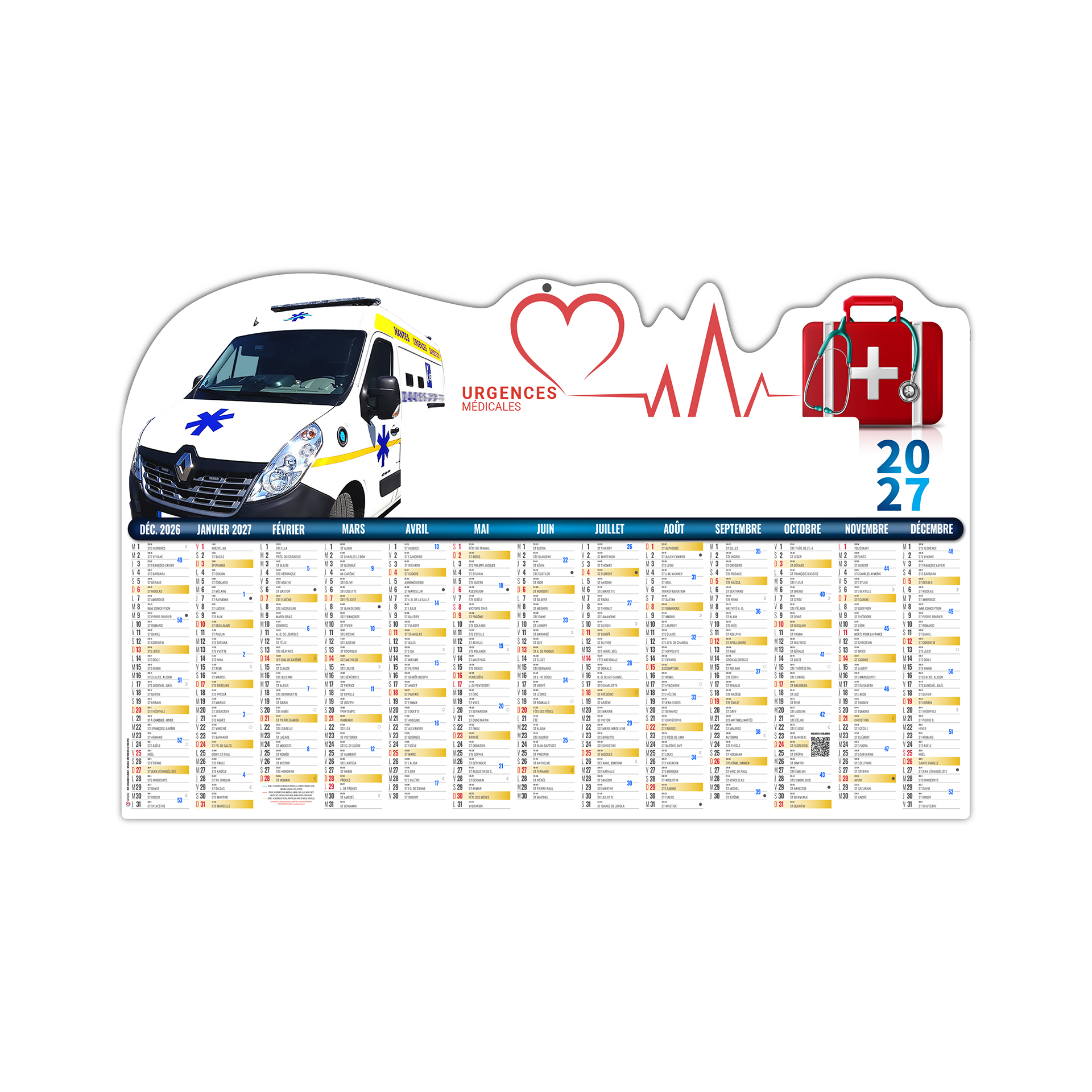 Urgence 2027 – Calendrier avec logo - vue 1