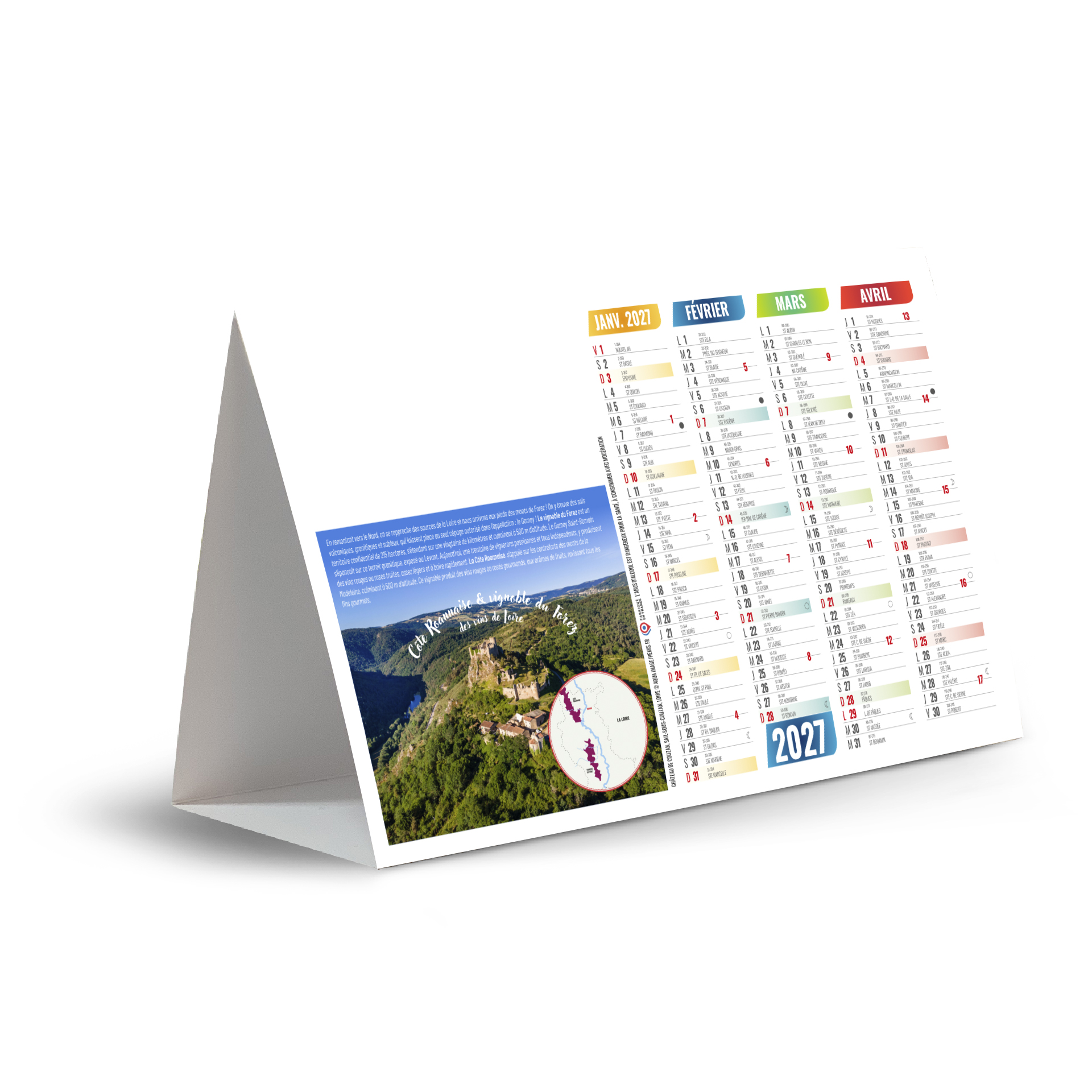 Cep de vigne 2027 – Calendrier avec logo - vue 2