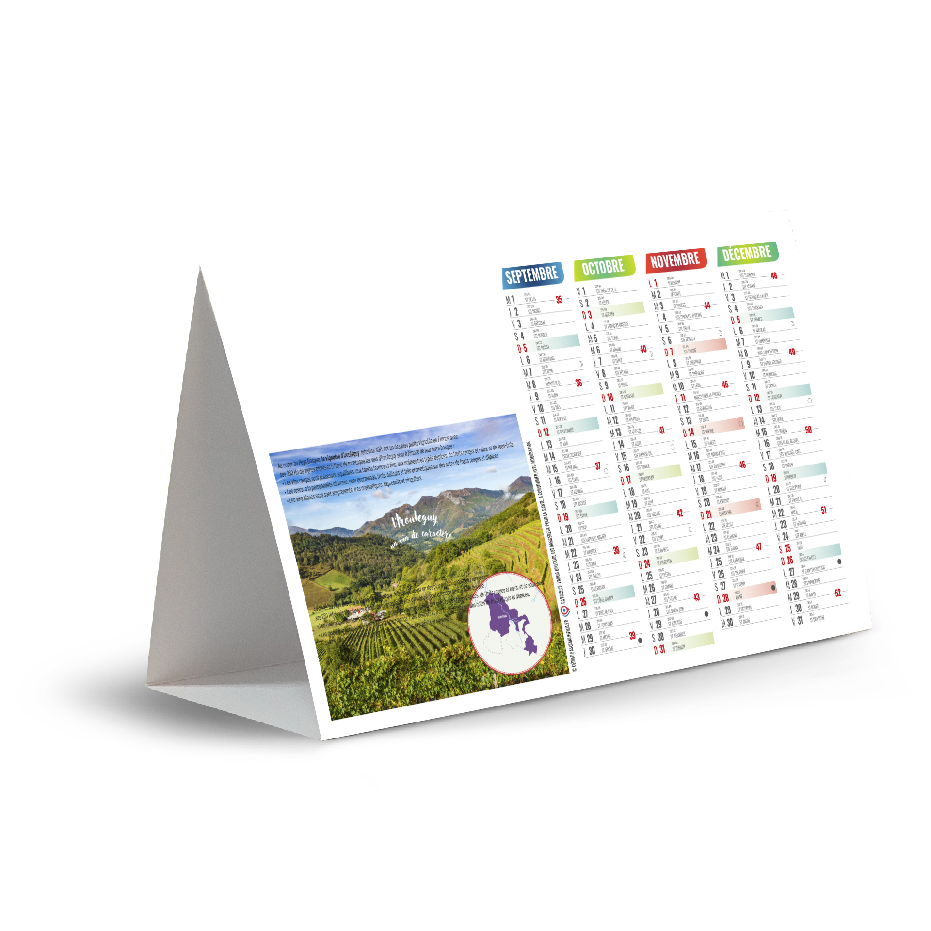 Cep de vigne 2027 – Calendrier avec logo - vue 3