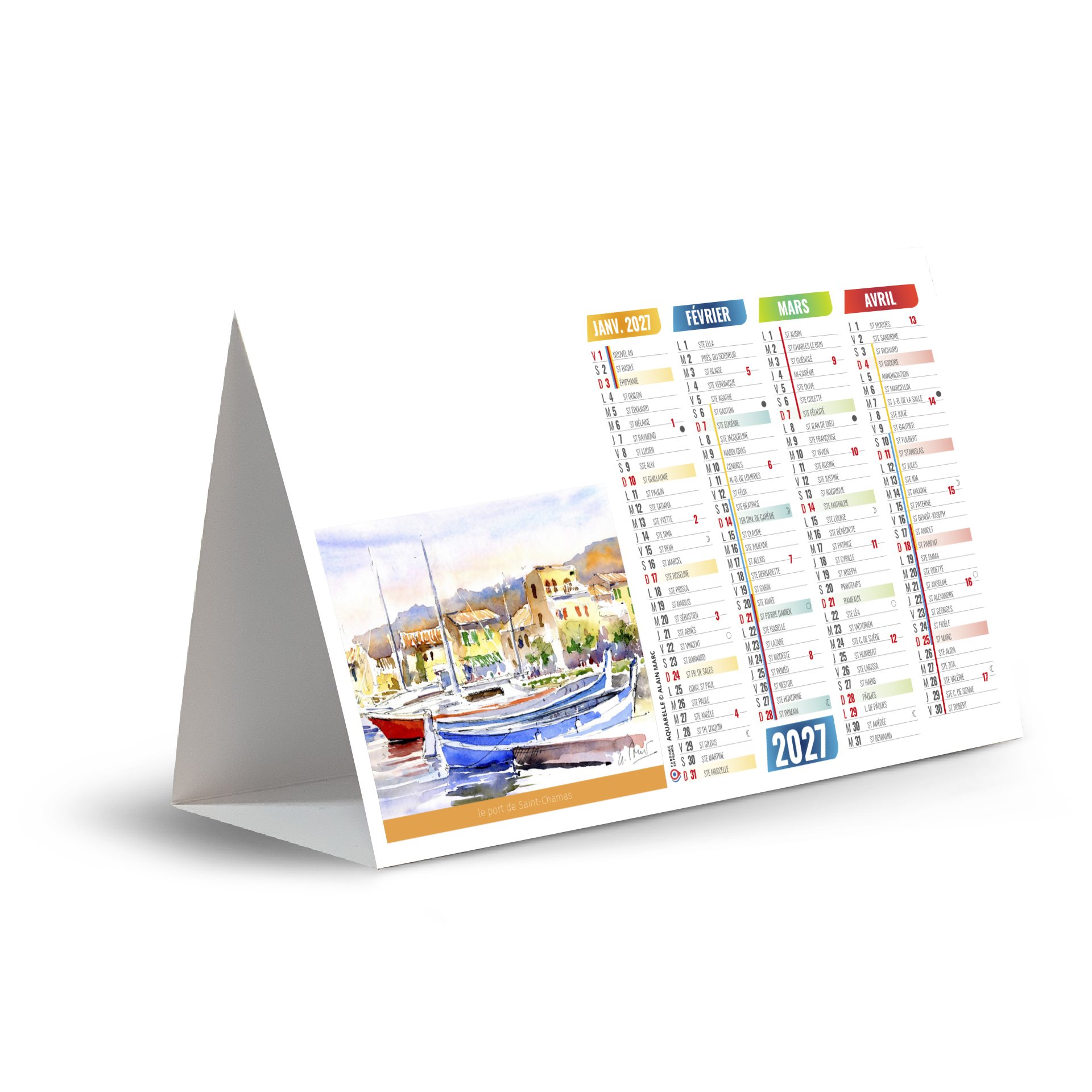 Croquis 2027 – Calendrier avec logo - vue 1
