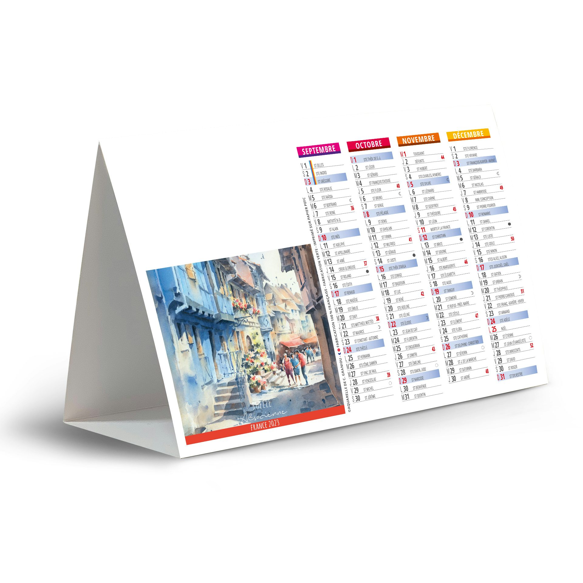 Calendrier 2023 De Christian Graniou Chevalet De Comptoir Ruelles Pittoresques 2023