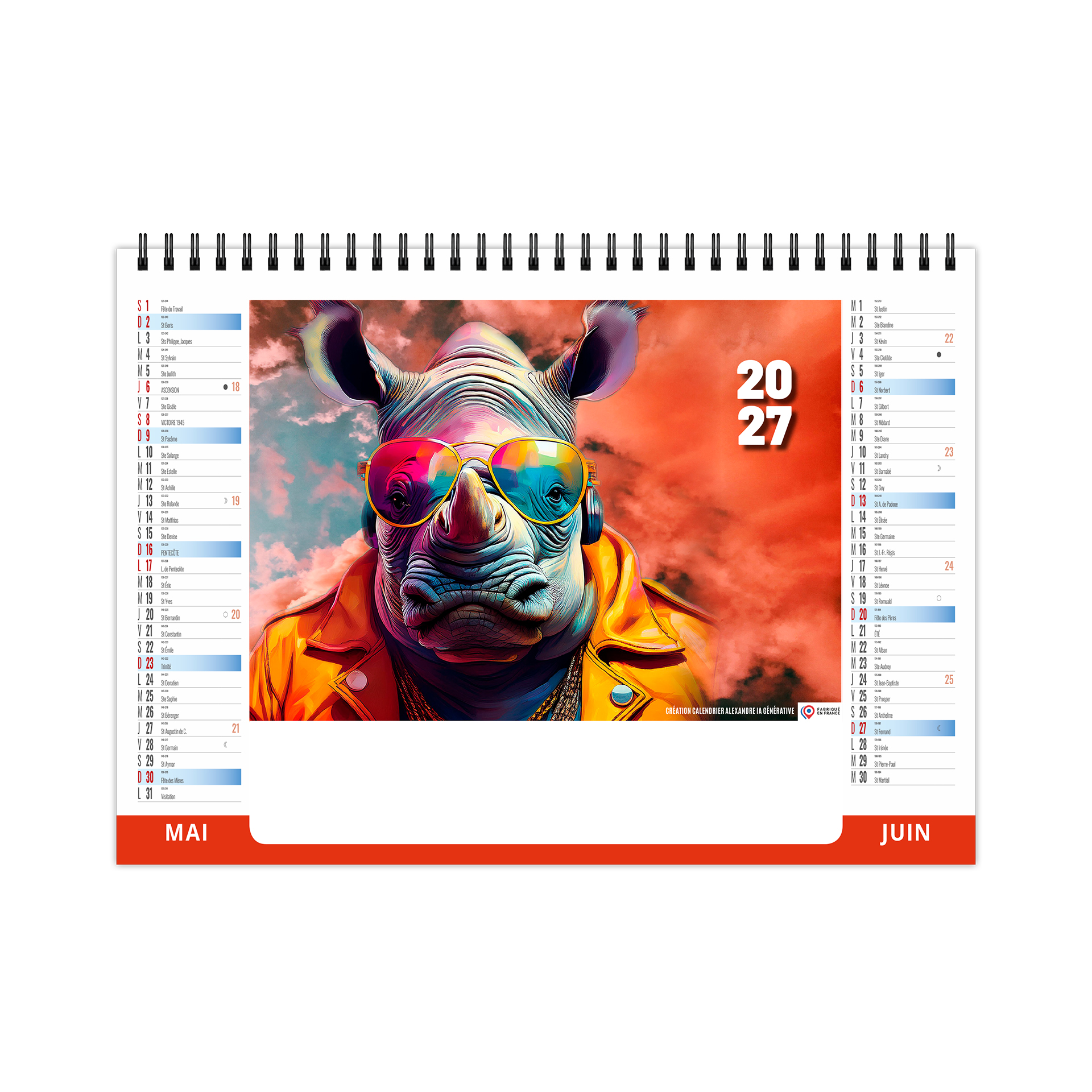 Portraits 2027 – Calendrier avec logo - vue 4