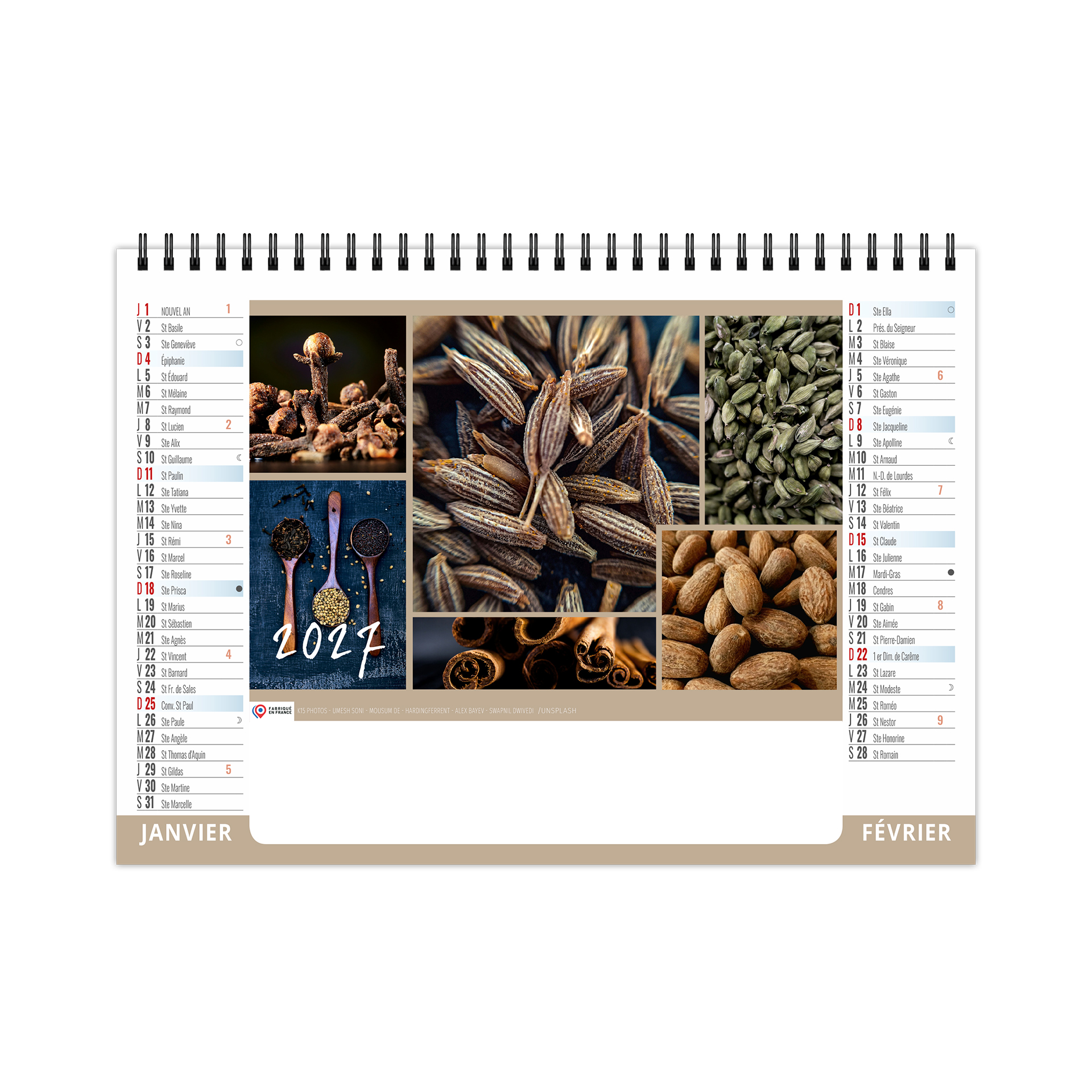 Assaisonnement 2027 – Calendrier avec logo - vue 2