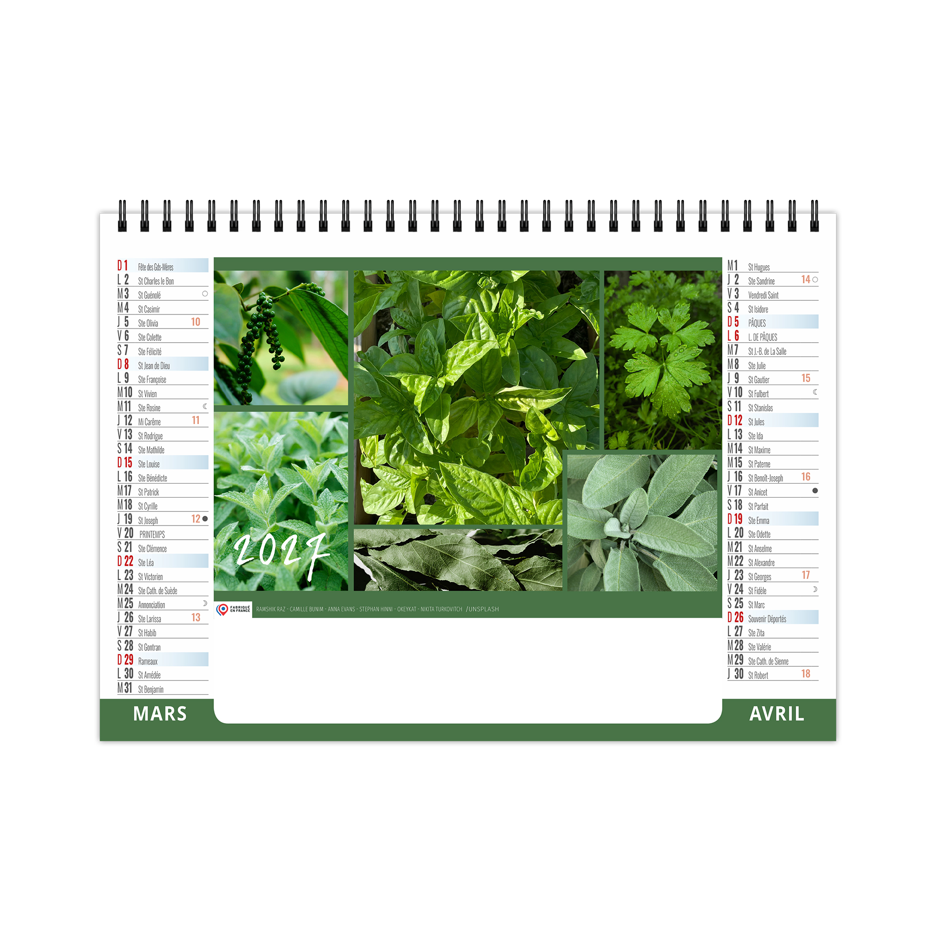 Assaisonnement 2027 – Calendrier avec logo - vue 3