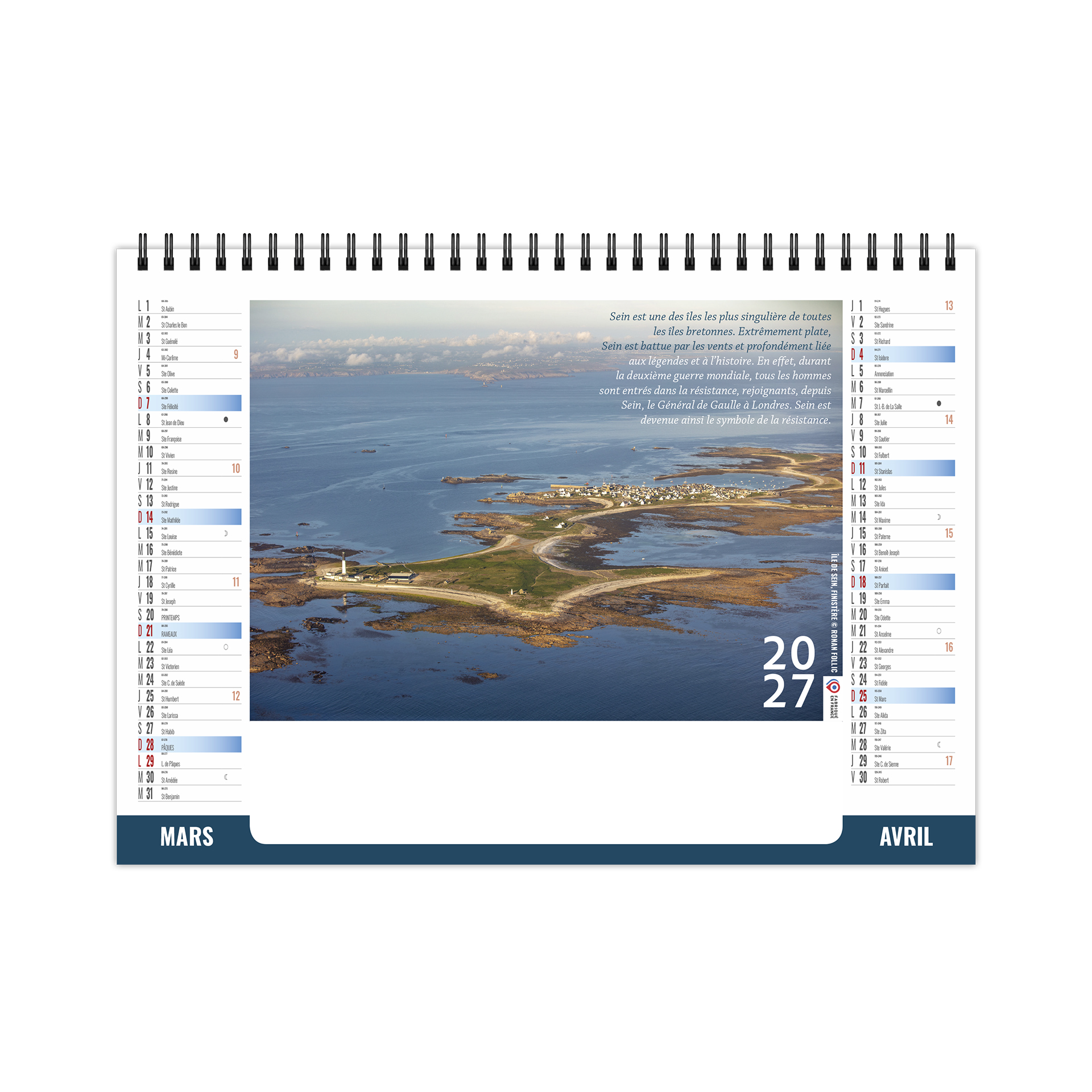 Iles bretonnes 2027 – Calendrier avec logo - vue 3