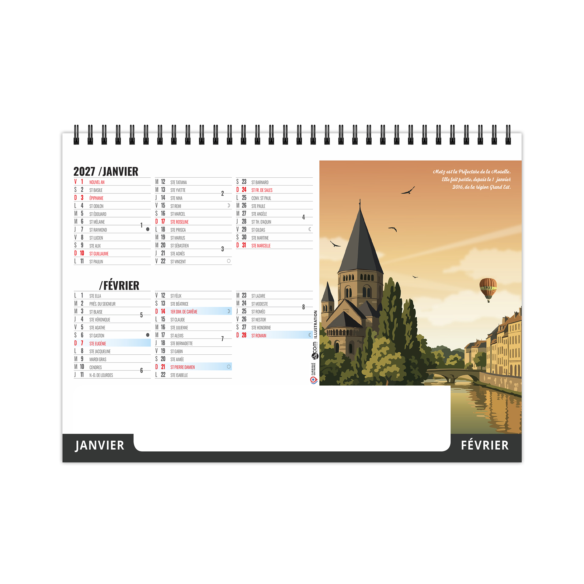 Illustrations 2027 – Calendrier avec logo - vue 2