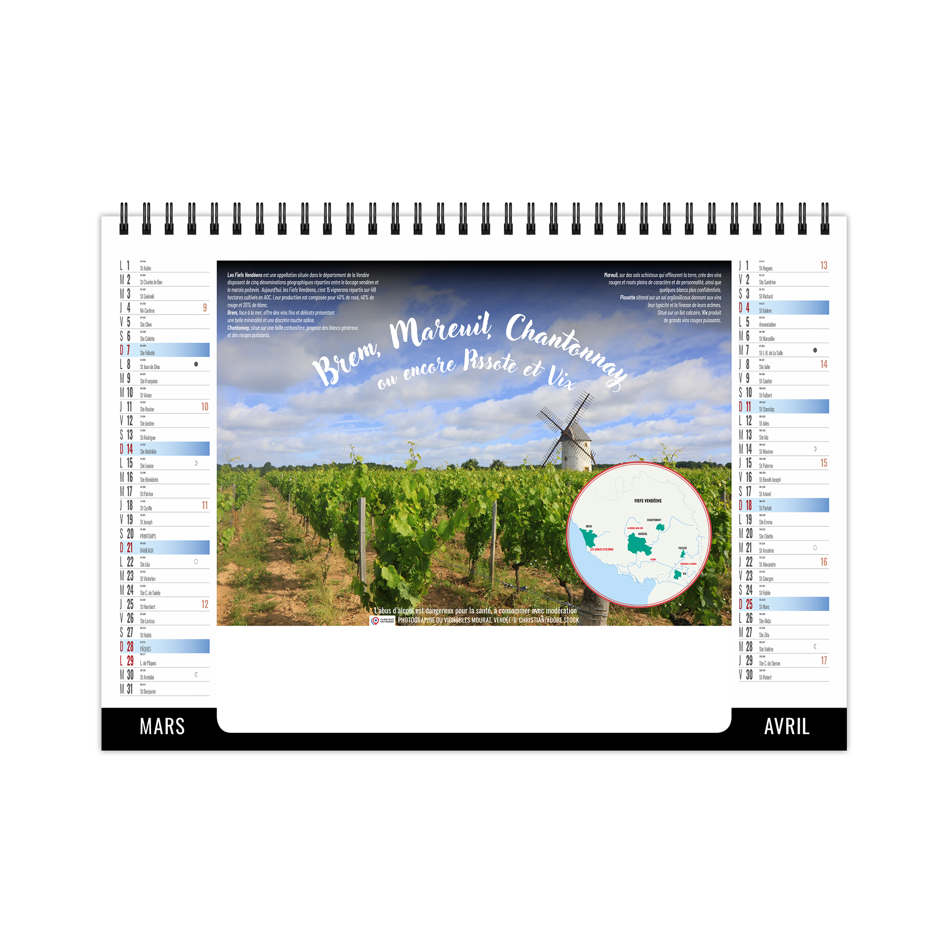 Vendanges 2027 – Calendrier avec logo - vue 3
