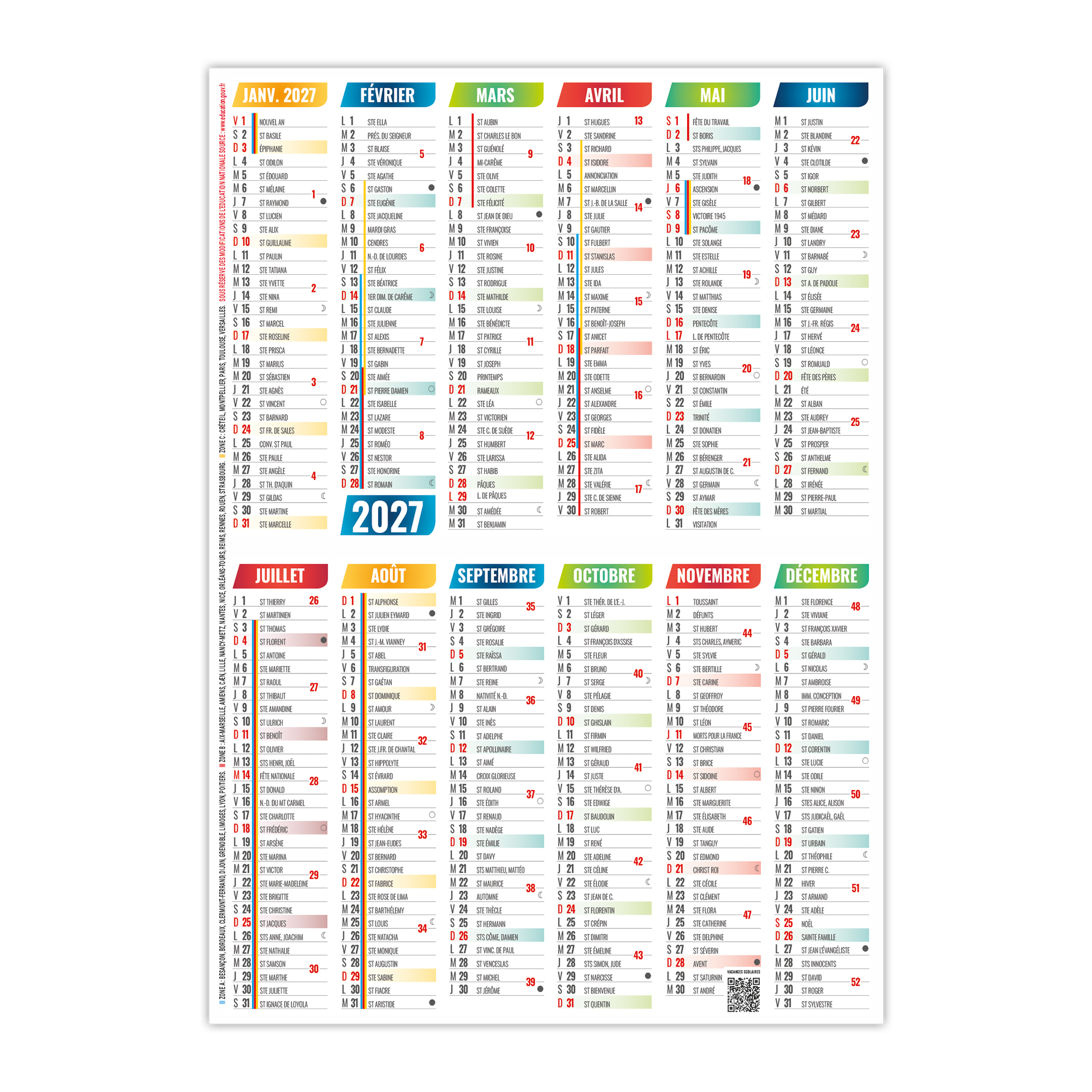 Barbara 2027 — calendrier 2027 personnalisé Aurillac