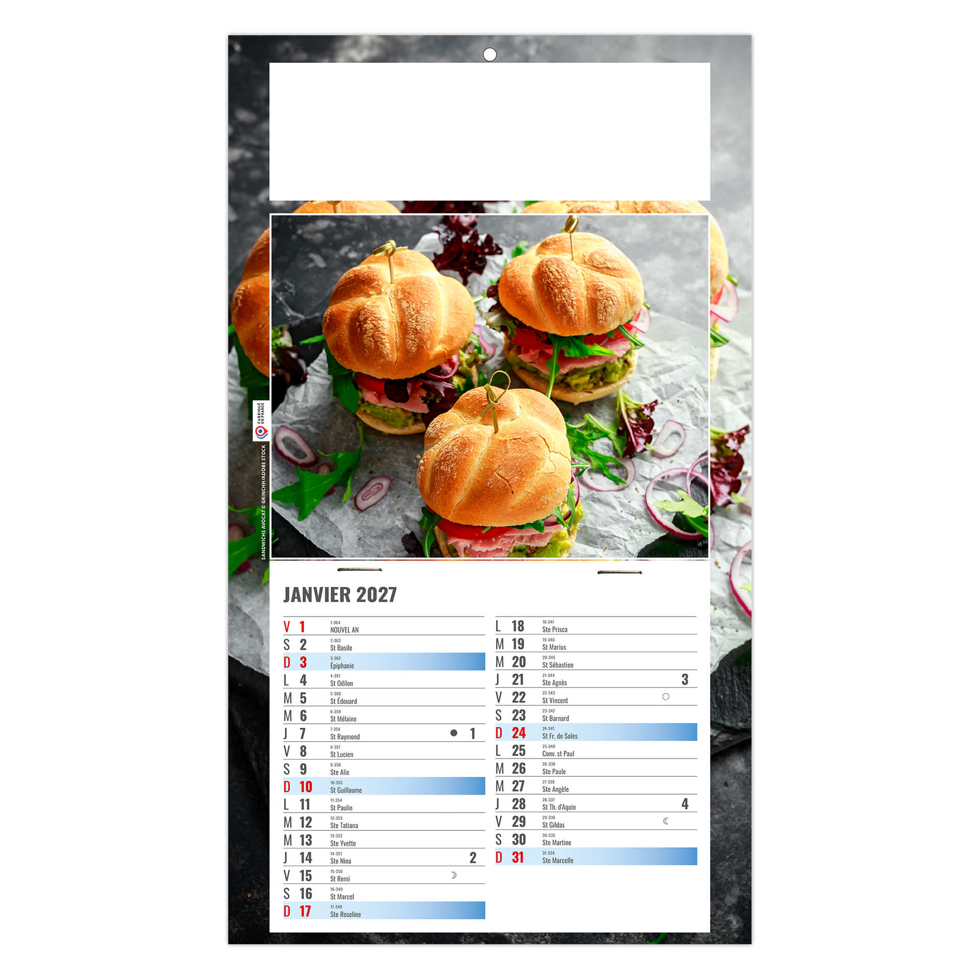 Nicolas 2027 – Calendrier avec logo - vue 2