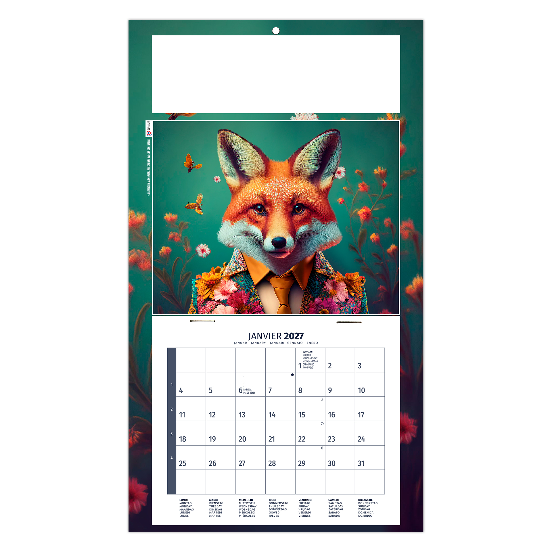 Tiphaine 2027 – Calendrier avec logo - vue 3