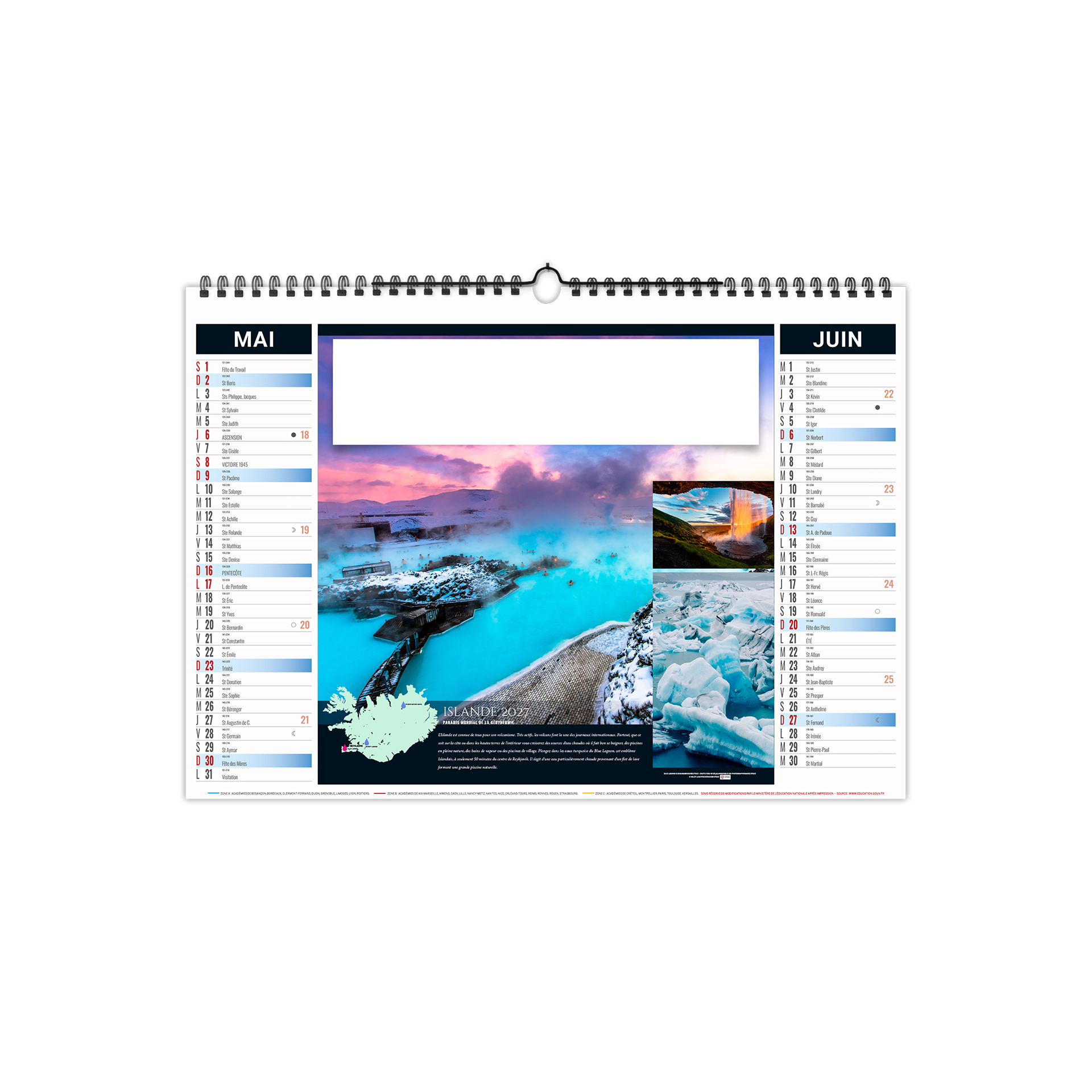 Bains 2027 – Calendrier avec logo - vue 4