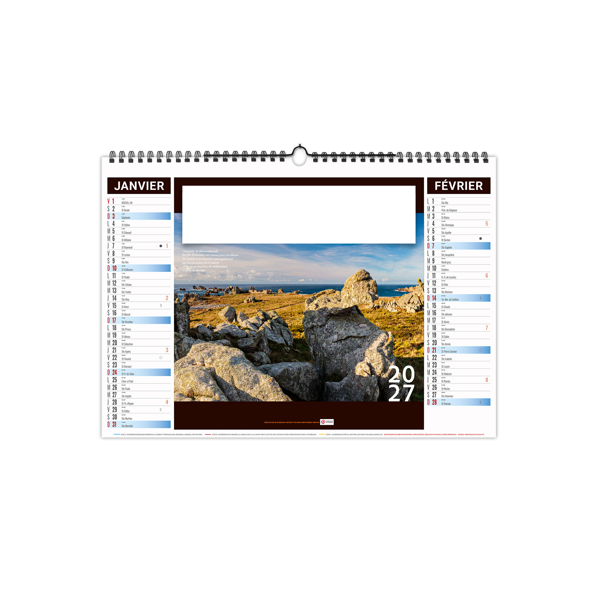 Bretagne 2027 – Calendrier avec logo - vue 2