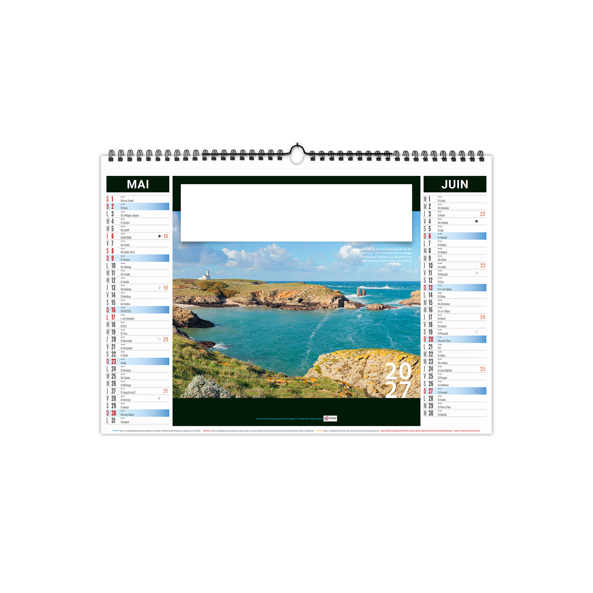 Bretagne 2027 – Calendrier avec logo - vue 4