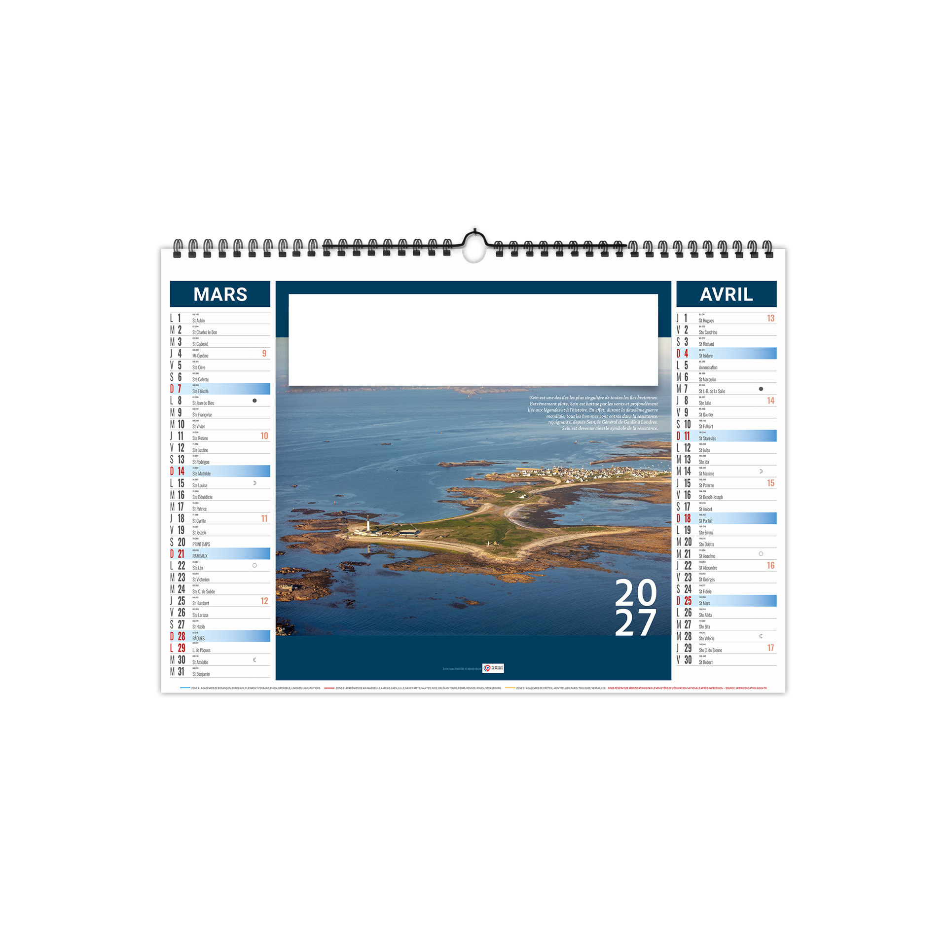 Bretagne 2027 – Calendrier avec logo - vue 3