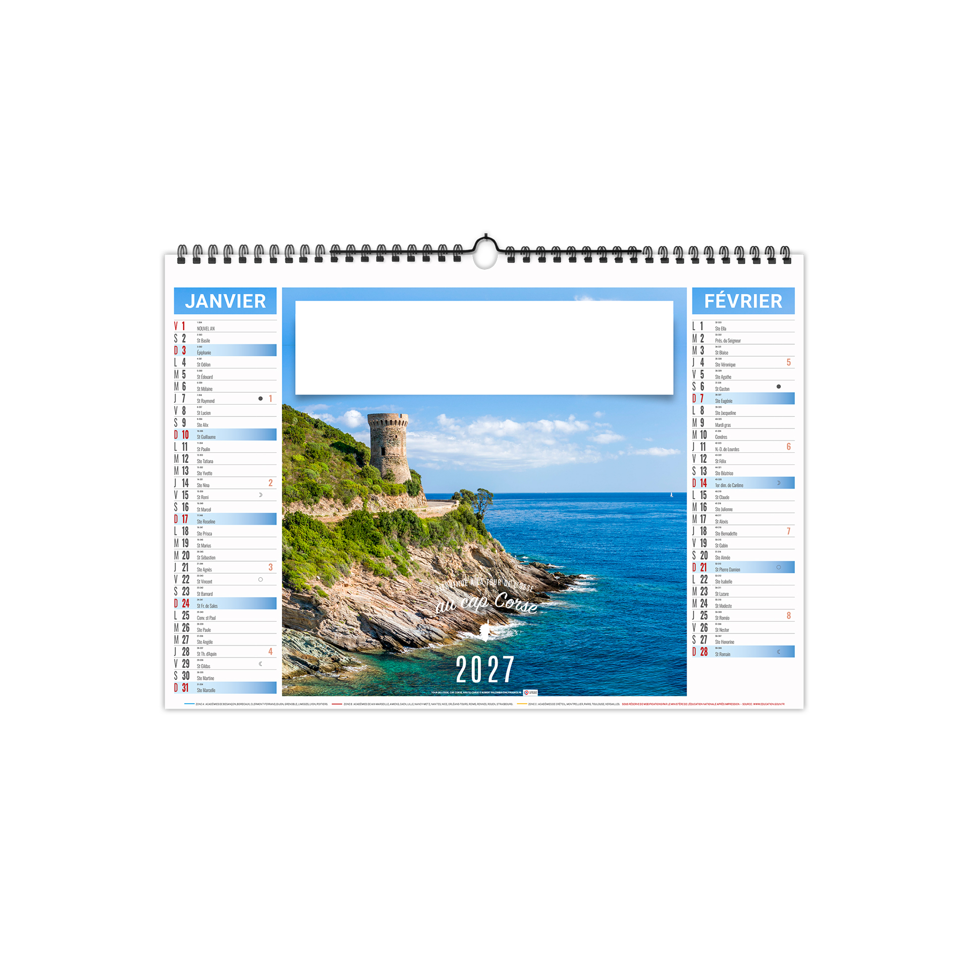 Corse 2027 – Calendrier avec logo - vue 2