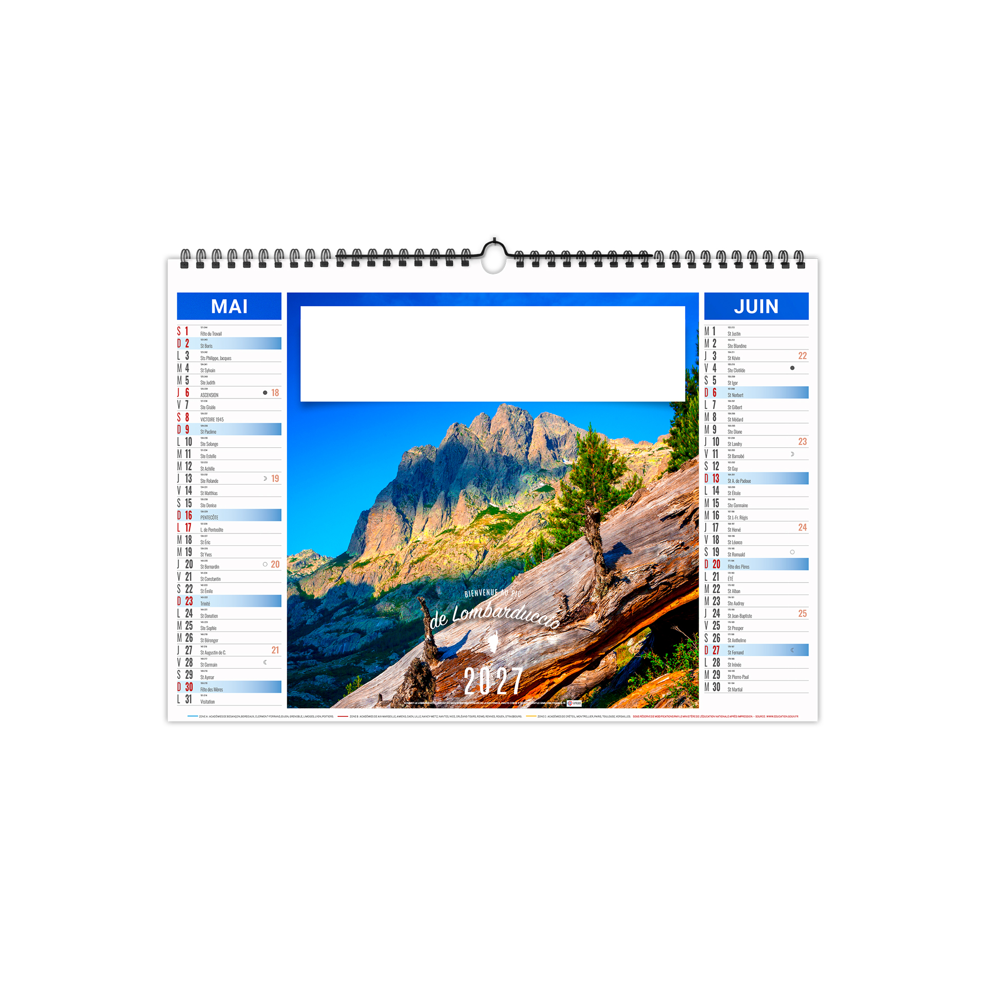 Corse 2027 – Calendrier avec logo - vue 4