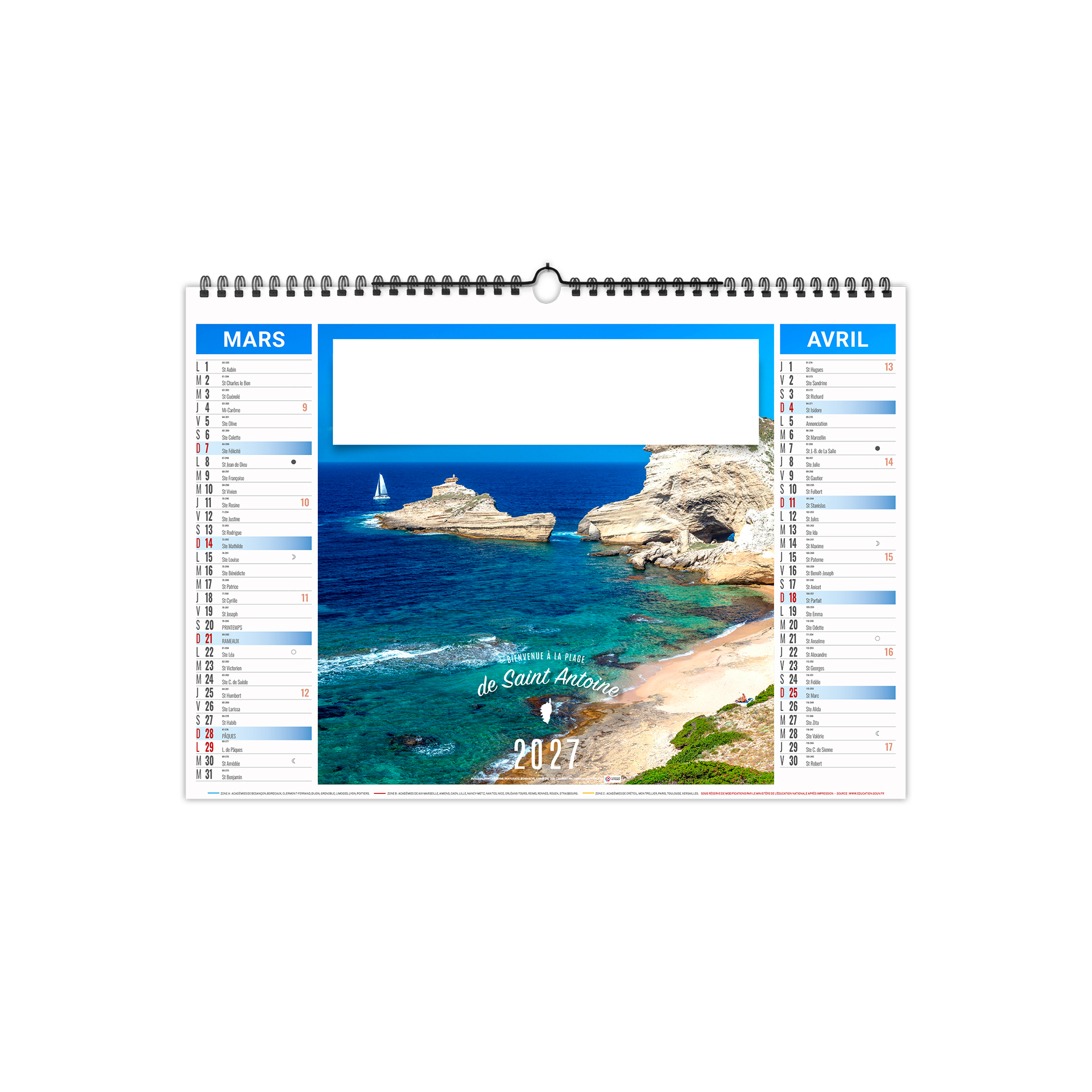 Corse 2027 – Calendrier avec logo - vue 3