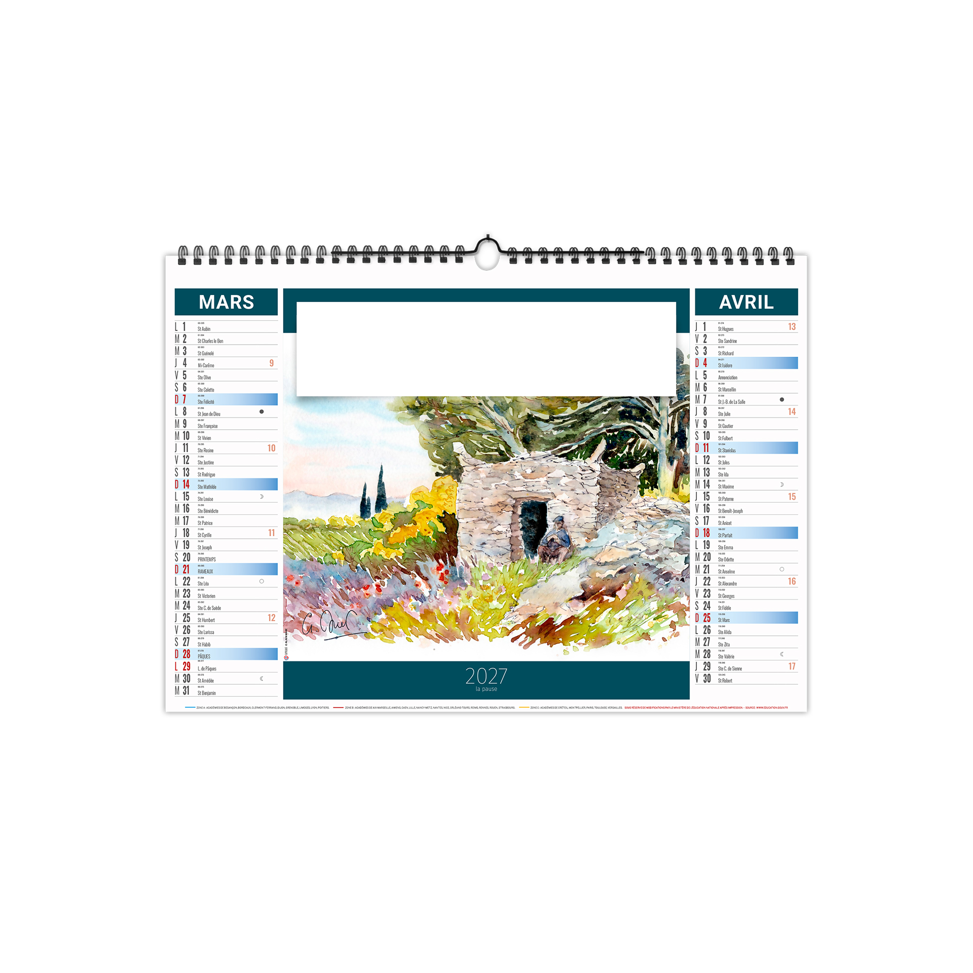 Provence 2027 – Calendrier avec logo - vue 3